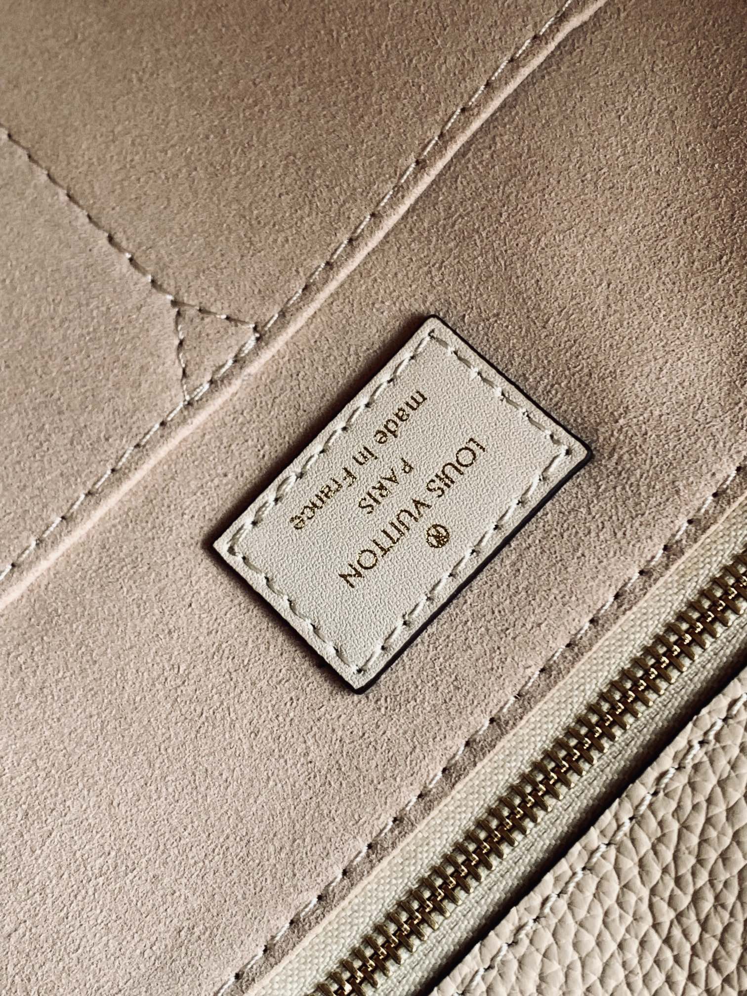 Louis Vuitton Beige Embossed Monogram Leather Tote Bag with Top Handles