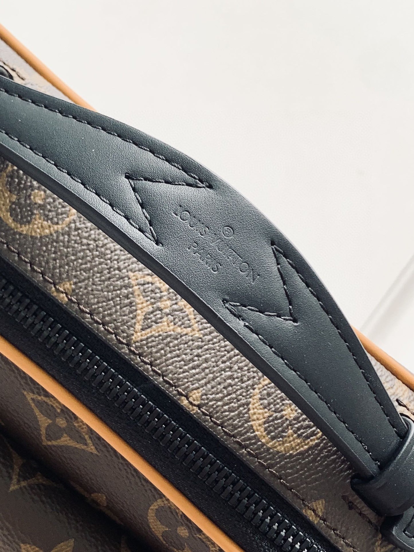 Louis Vuitton Vintage Brown Monogram Crossbody Bag with Black Adjustable Strap