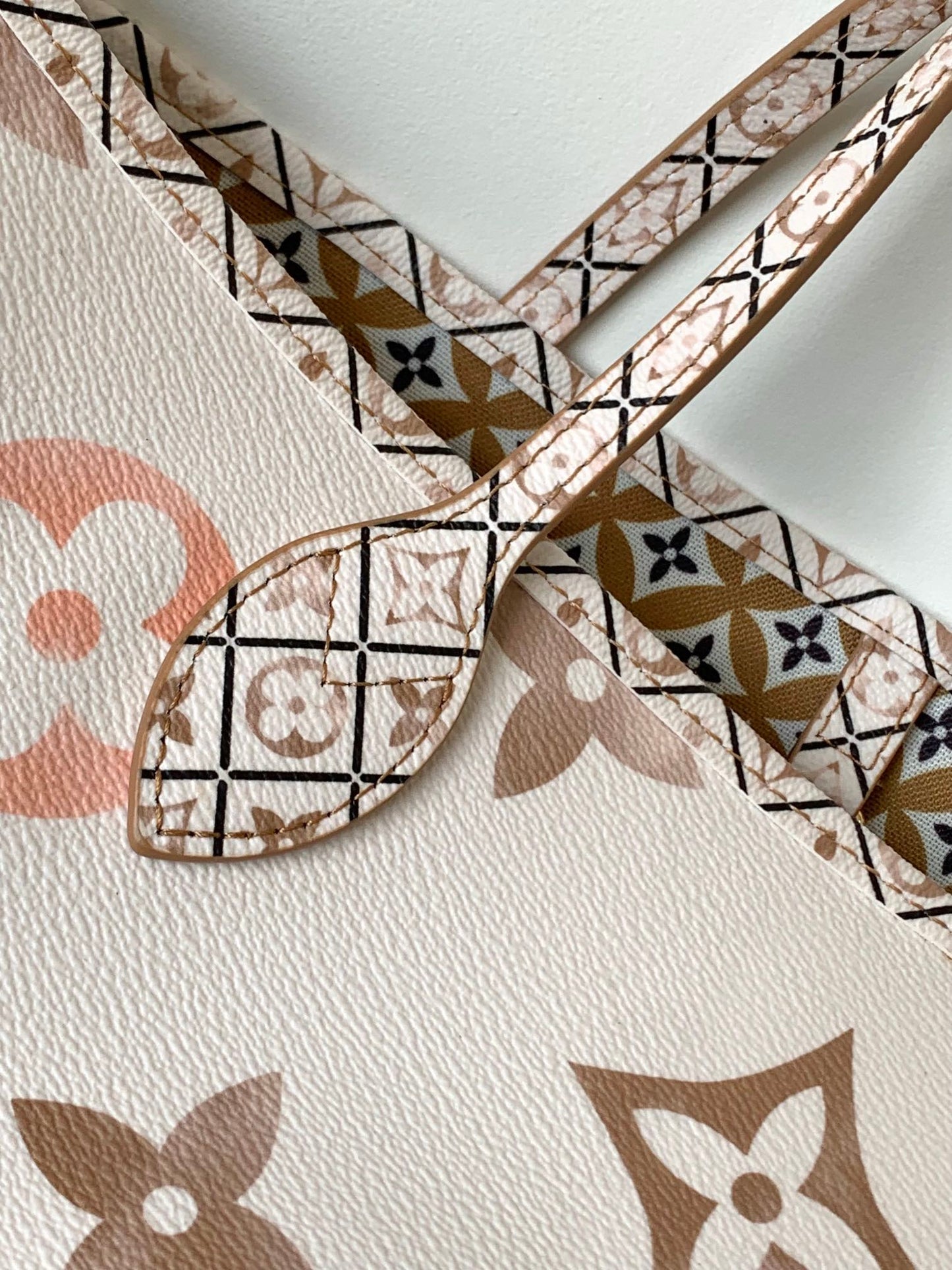 Louis Vuitton Classic Pastel Monogram Pattern Canvas Tote Shoulder Bag