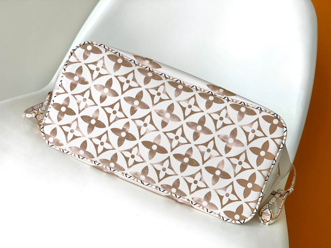Louis Vuitton Classic Pastel Monogram Pattern Canvas Tote Shoulder Bag