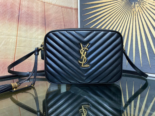 Saint Laurent Lou Camera Bag in Quilted Leather - Black