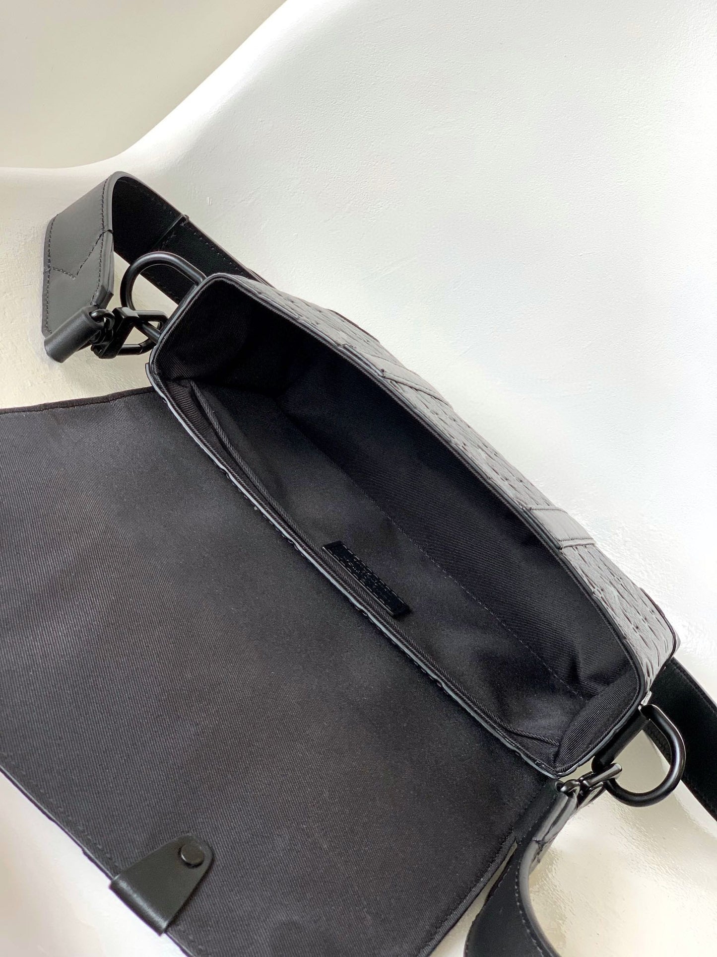 Louis Vuitton Black Structured Monogram Crossbody Bag with Adjustable Belt Strap