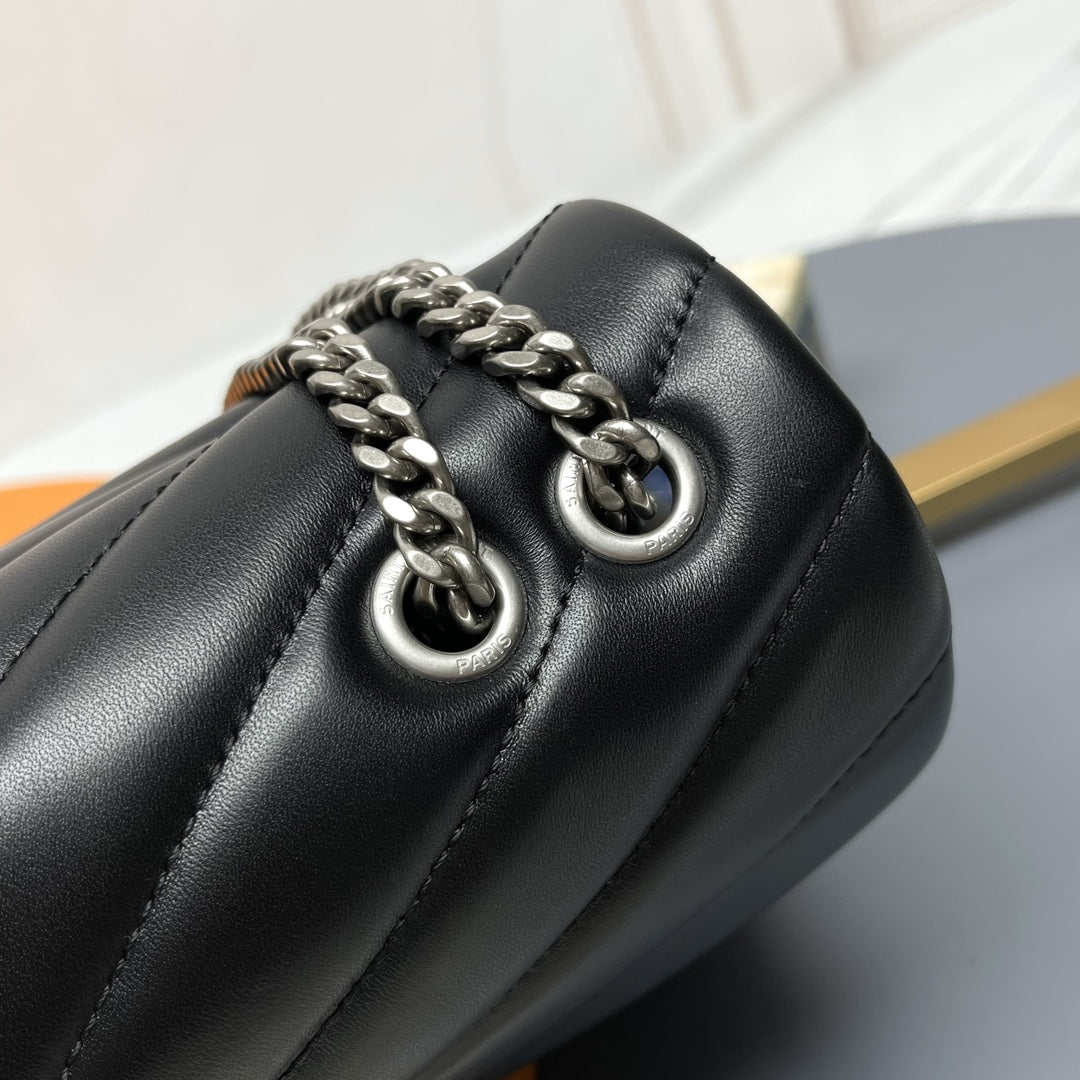 Saint Laurent Loulou Medium Black Quilted Leather Shoulder Bag