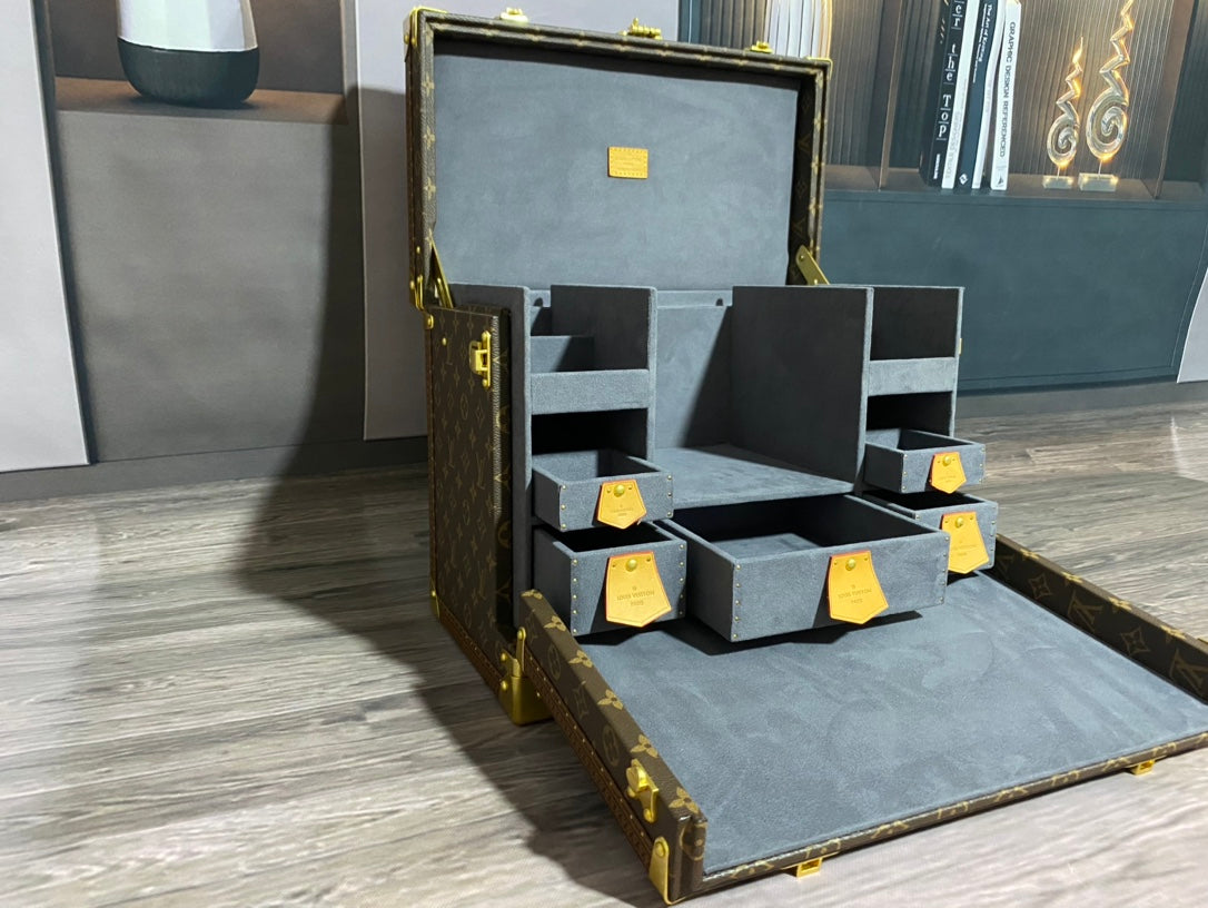 Classic Monogram Hardcase Travel Trunk with Gold Hardware