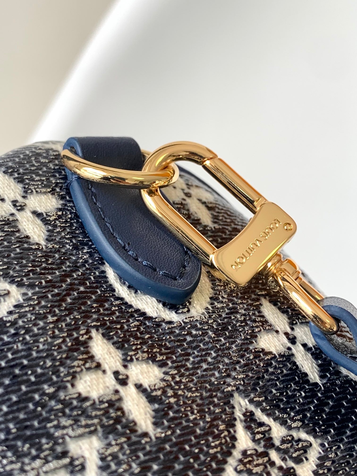 Louis Vuitton Navy Blue Monogram Jacquard Mini Duffle Bag with Crossbody Strap