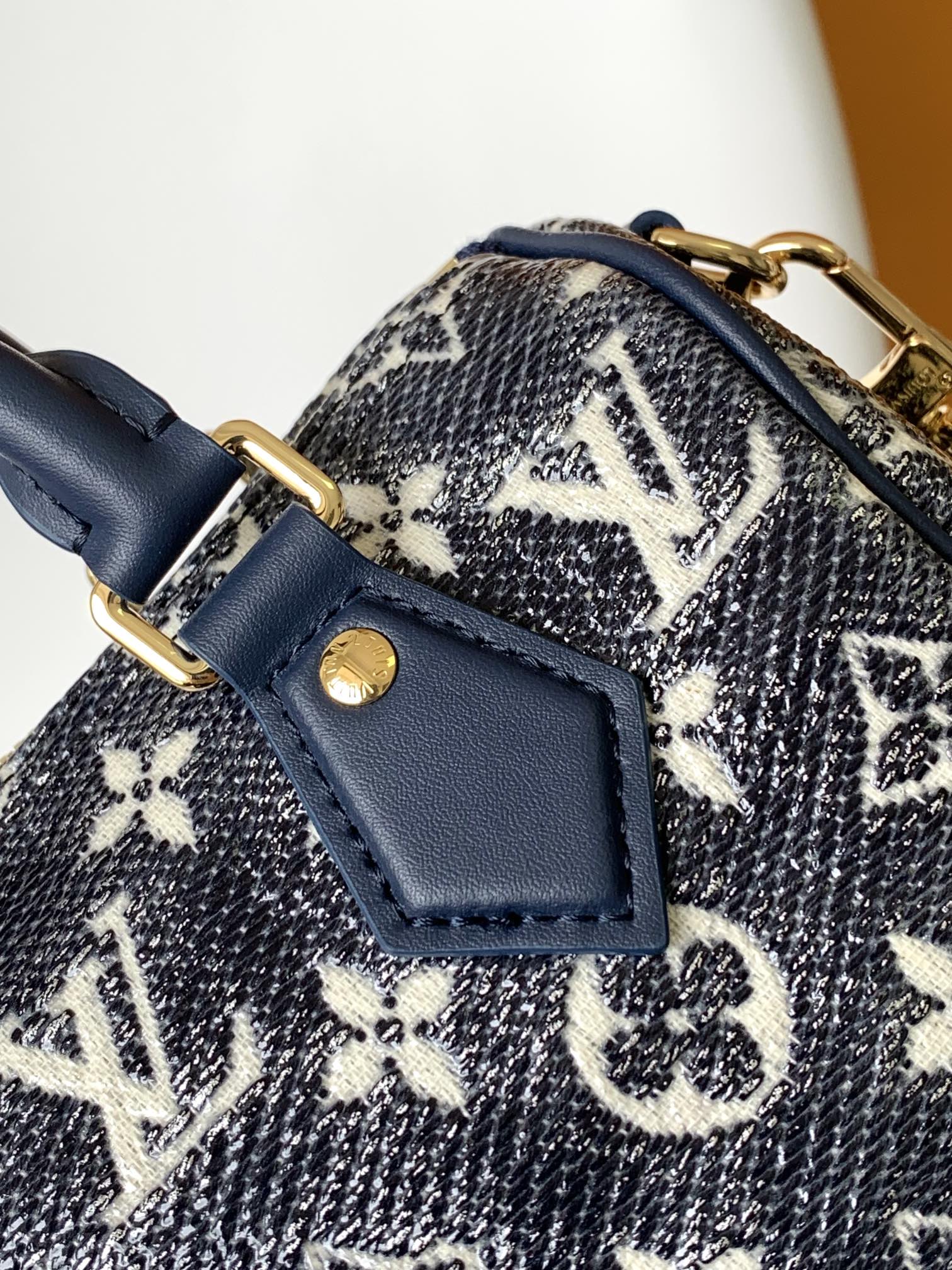Louis Vuitton Navy Blue Monogram Jacquard Mini Duffle Bag with Crossbody Strap