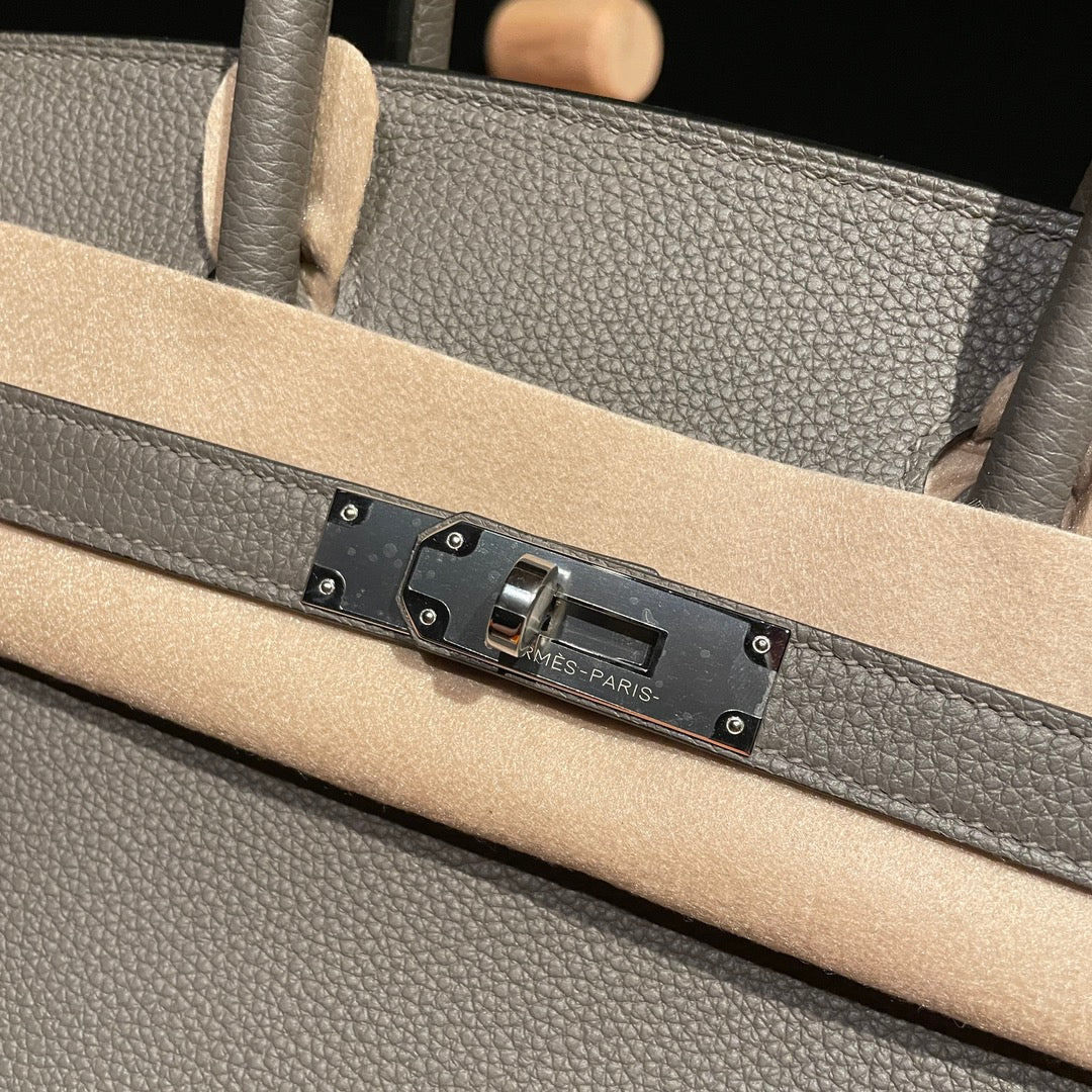 Hermès Birkin 25 Handbag in Etoupe Grey Togo Leather with Palladium Hardware