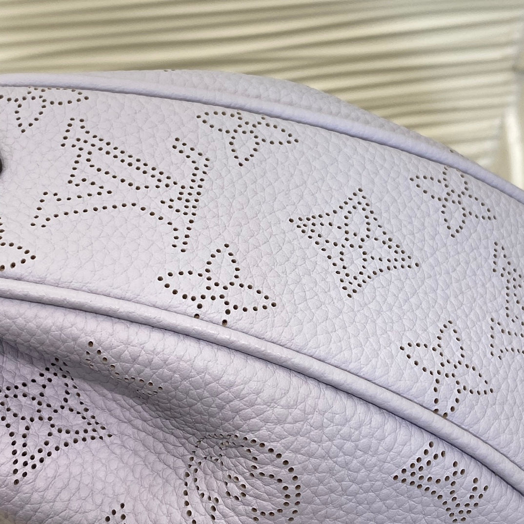 Louis Vuitton Lavender Embossed Crescent Shoulder Bag with Chain and Coin Pouch