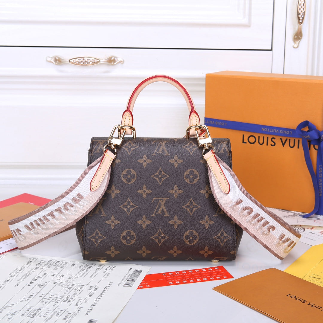 Louis Vuitton Brown Monogram Pattern Top Handle Satchel Bag with Leather Tag