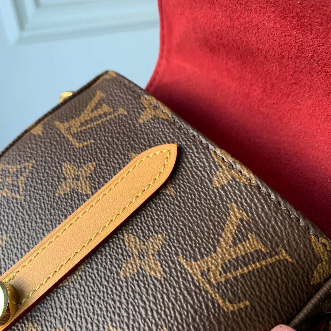 Louis Vuitton Vintage Brown Monogram Saddle Crossbody Bag with Buckle