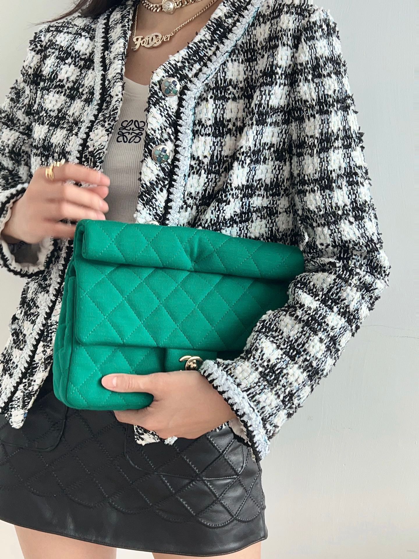 Chanel Classic Quilted Flap Bag - Emerald Green Velvet with Gold-Tone Hardware