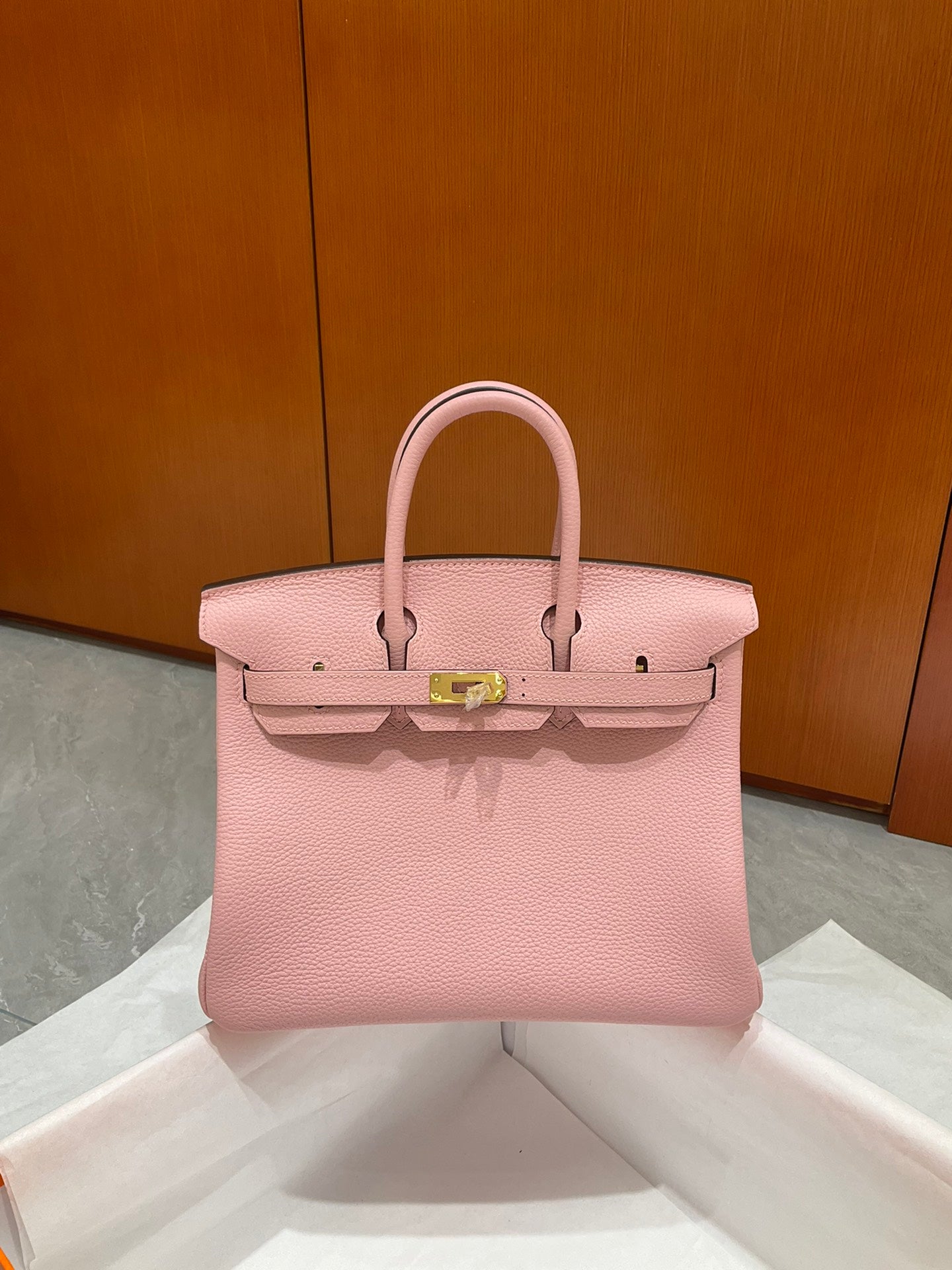 Luxury Tan Leather Top Handle Handbag - Classic Structured Satchel with Gold-Tone Hardware