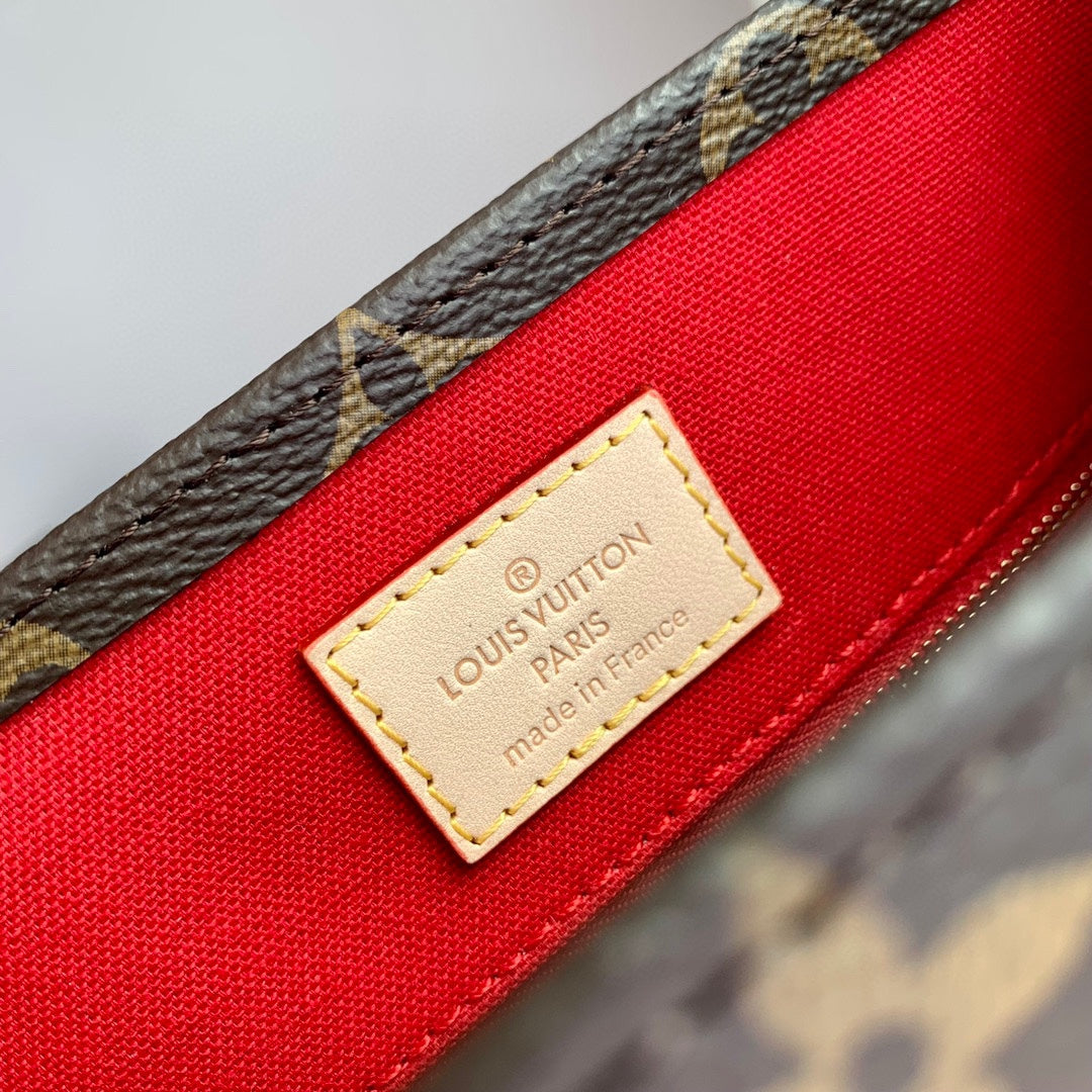 Louis Vuitton Classic Monogram Canvas Mini Tote Bag with Leather Top Handles