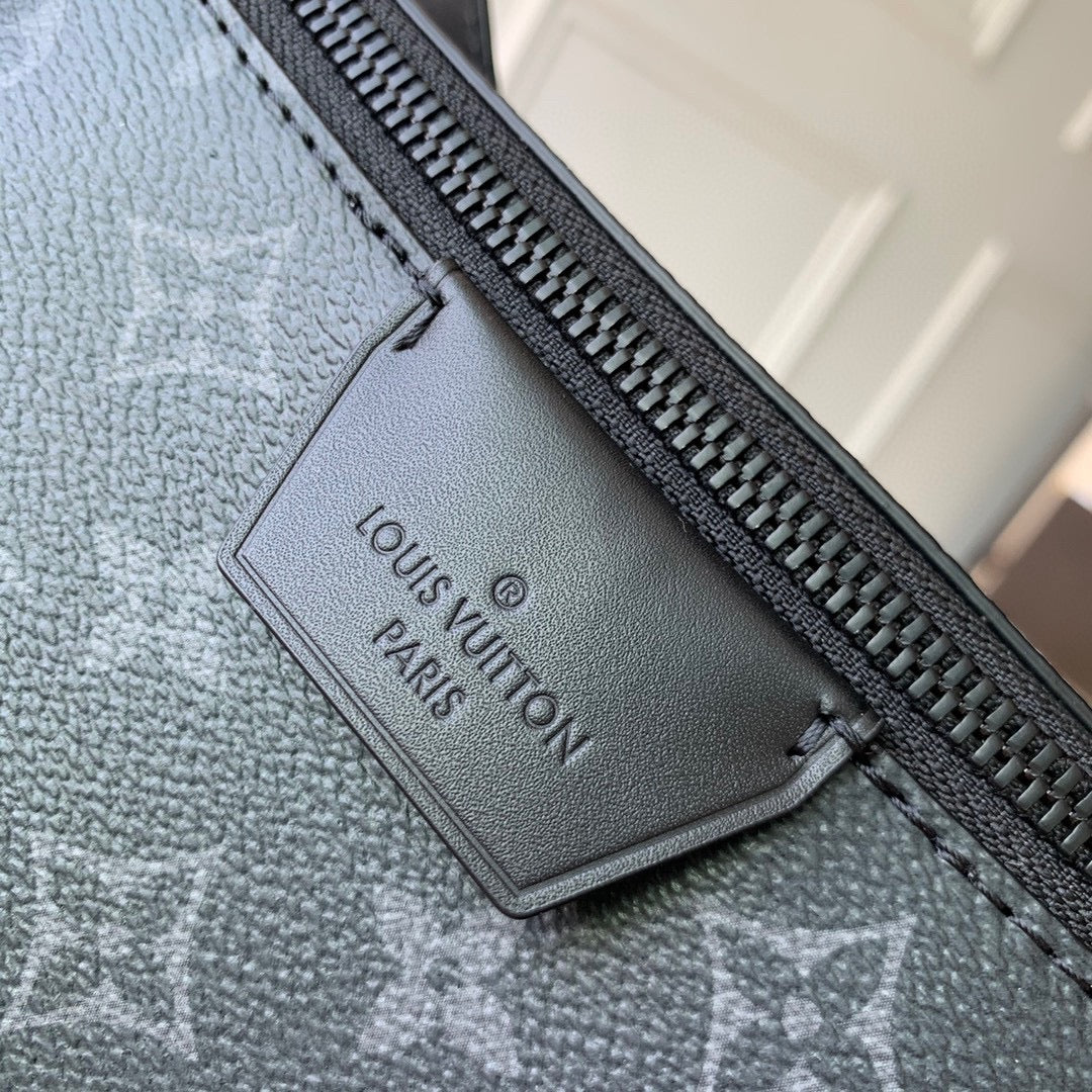 Louis Vuitton Black Monogram Pattern Designer Belt Bag Adjustable Waist Pack