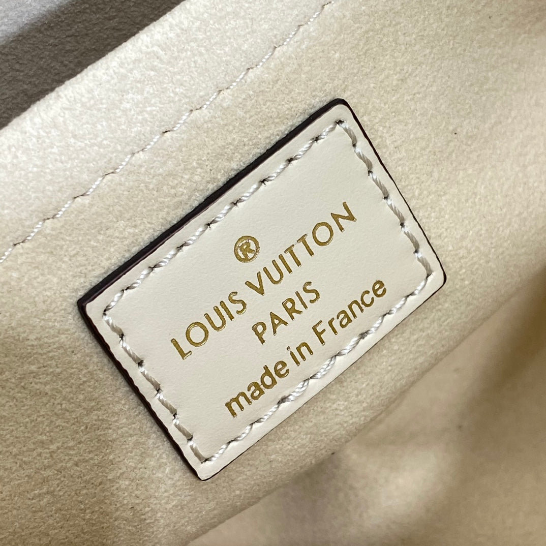 Louis Vuitton Beige Embossed Monogram Leather Top Handle Crossbody Bag