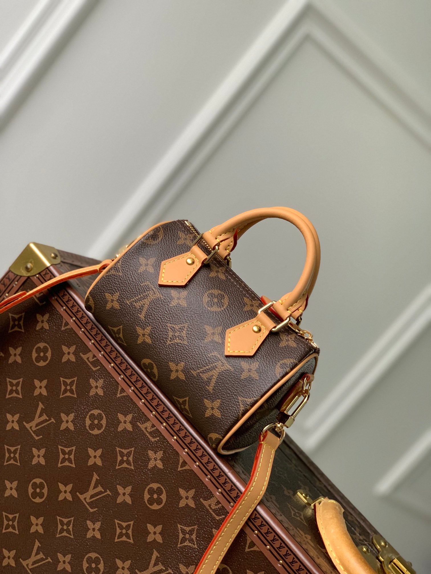 Louis Vuitton Brown Monogram Canvas Mini Duffle Bag with Cartoon Character Print