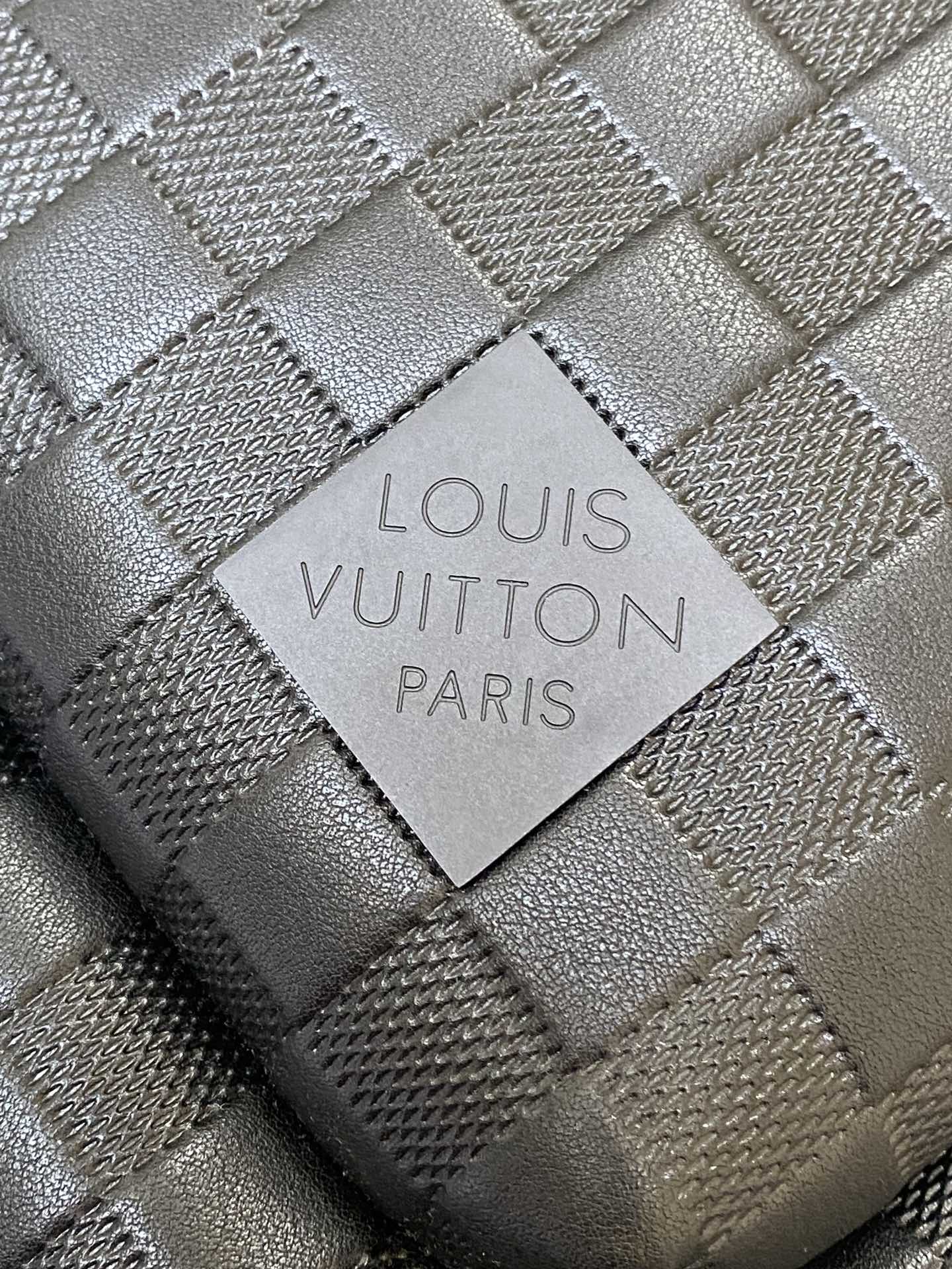 Louis Vuitton Luxury Black Woven Leather Checkerboard Travel Backpack