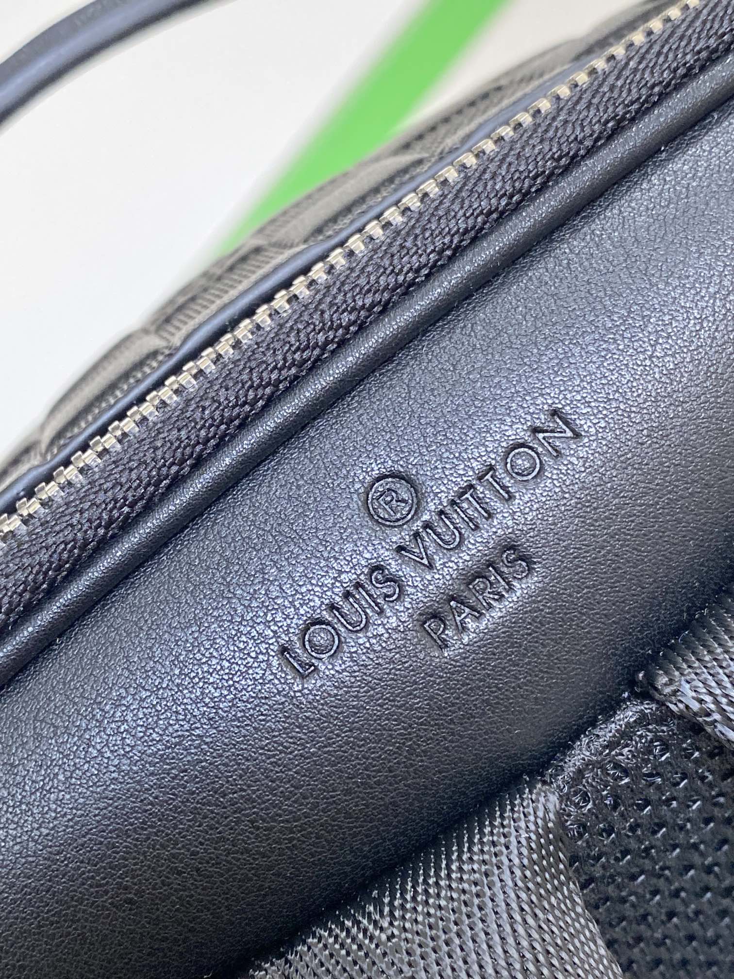 Louis Vuitton Luxury Black Woven Leather Checkerboard Travel Backpack