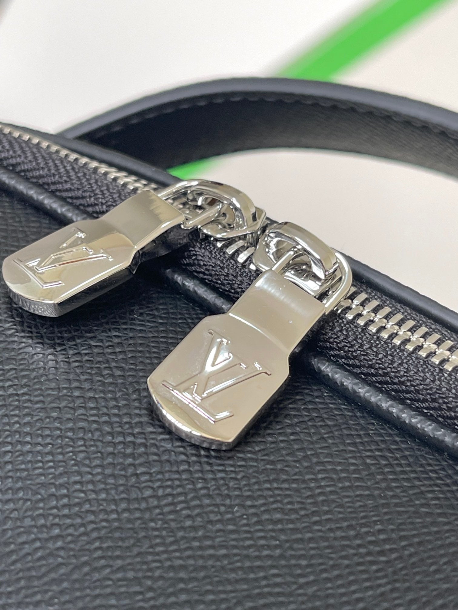 Louis Vuitton Minimalist Black Leather Backpack with Front Pocket Unisex Daypack