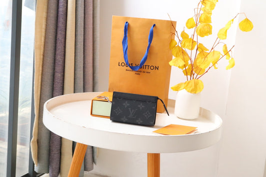Louis Vuitton Black Embossed Pattern Leather Zip Around Wallet Clutch