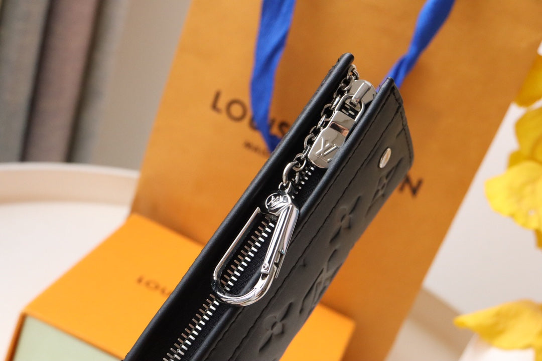 Louis Vuitton Classic Black Quilted Leather Wallet on Chain Crossbody Bag