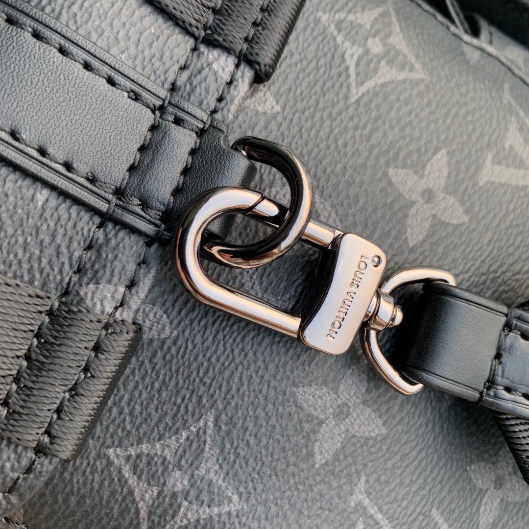 Louis Vuitton Black Monogram Canvas Mini Crossbody Bag with Wide Strap