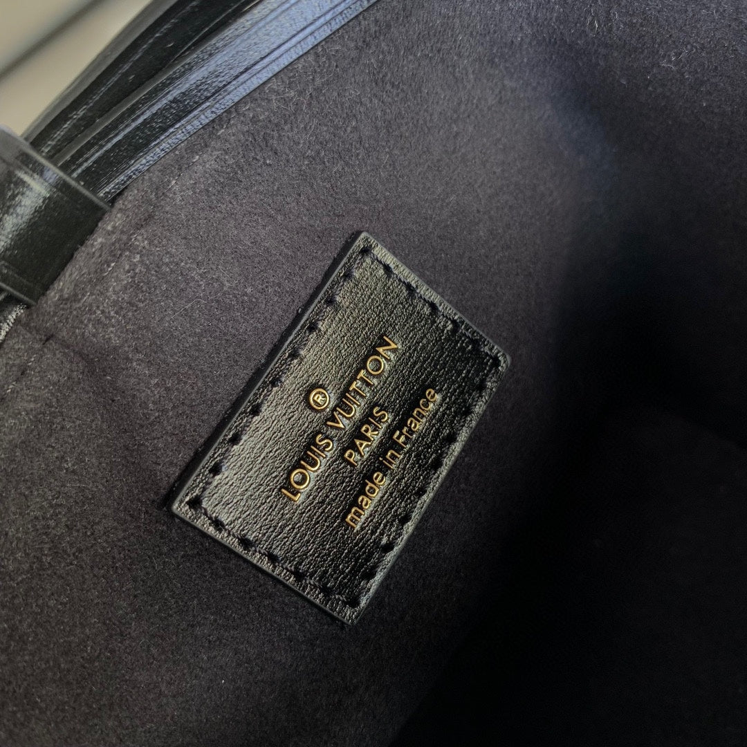 Louis Vuitton Brown Monogram Canvas Bucket Bag with Gold Chain and Leather Strap