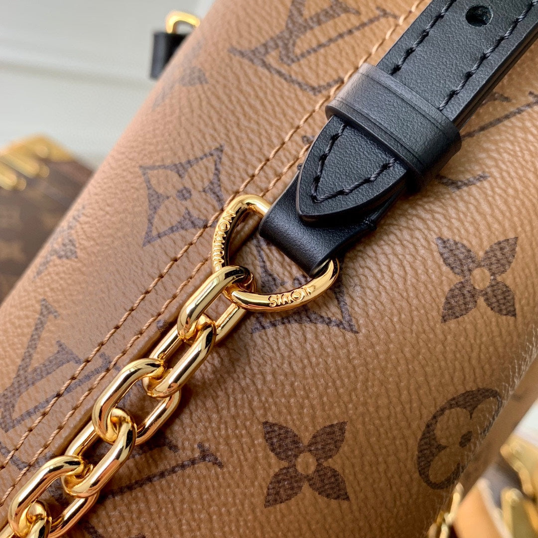 Louis Vuitton Brown Monogram Asymmetric Triangle Top Handle Leather Bag