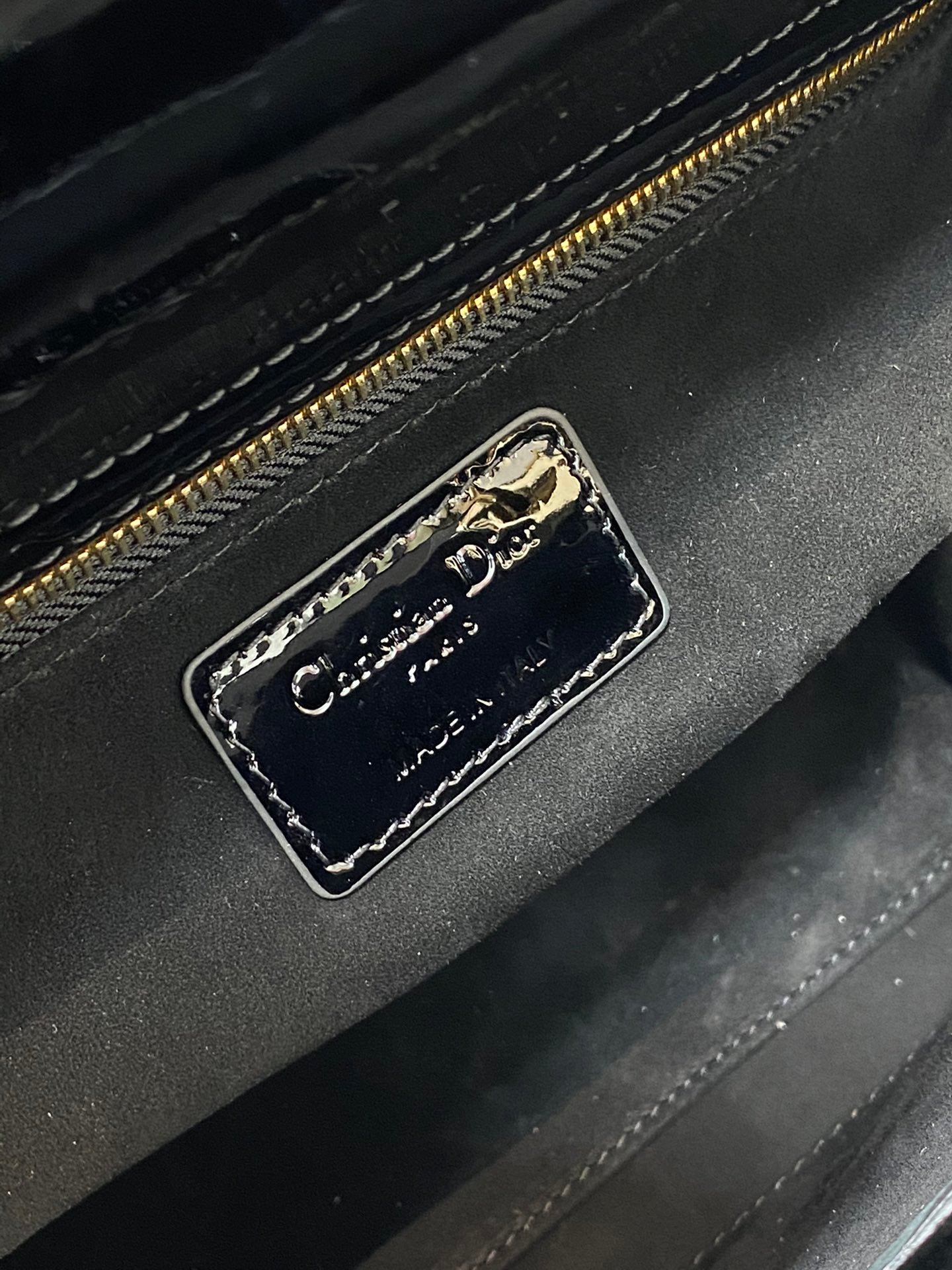 Dior Classic Black Patent Leather Quilted Mini Crossbody Handbag