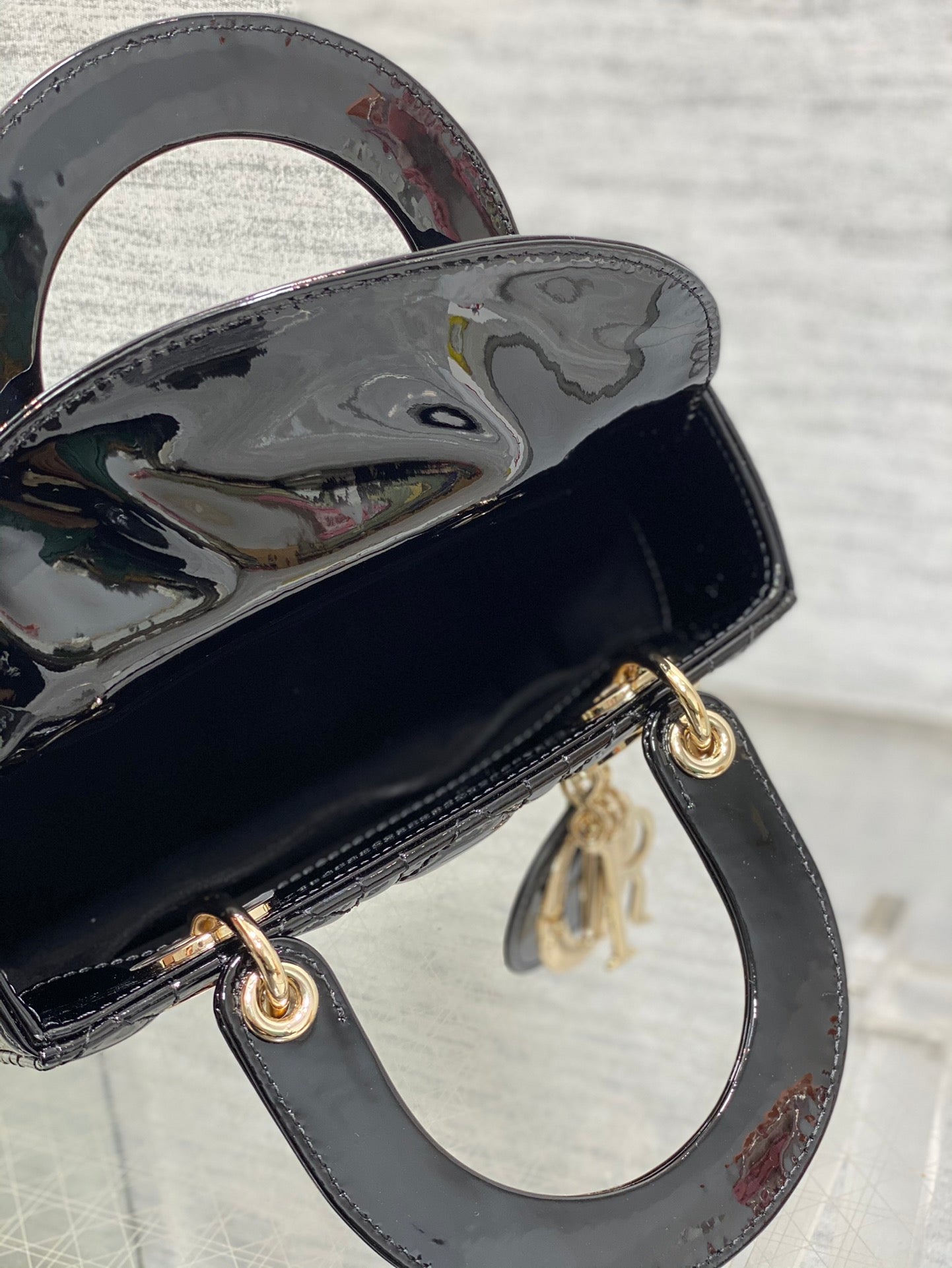 Lady Dior My ABCDior Bag - Black Cannage Lambskin with Gold-Finish Metal Charms