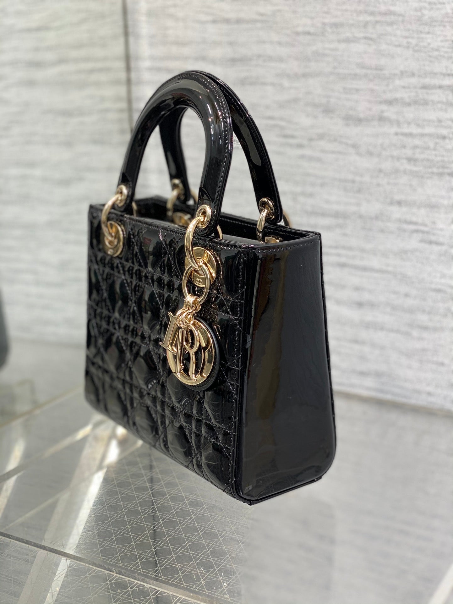 Lady Dior My ABCDior Bag - Black Cannage Lambskin with Gold-Finish Metal Charms