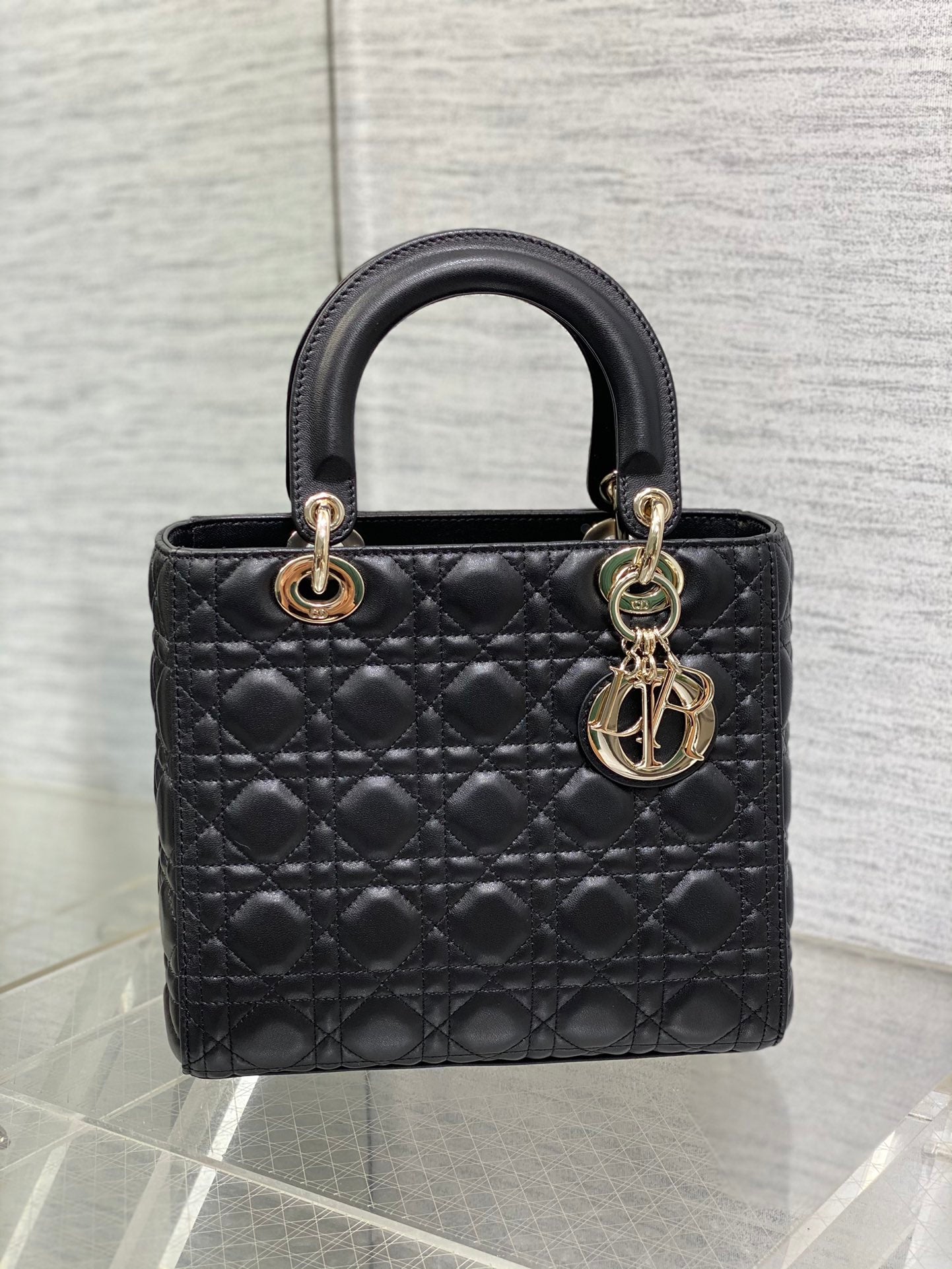 Lady Dior My ABCDior Small Bag - Black Cannage Lambskin with Gold-Finish Hardware