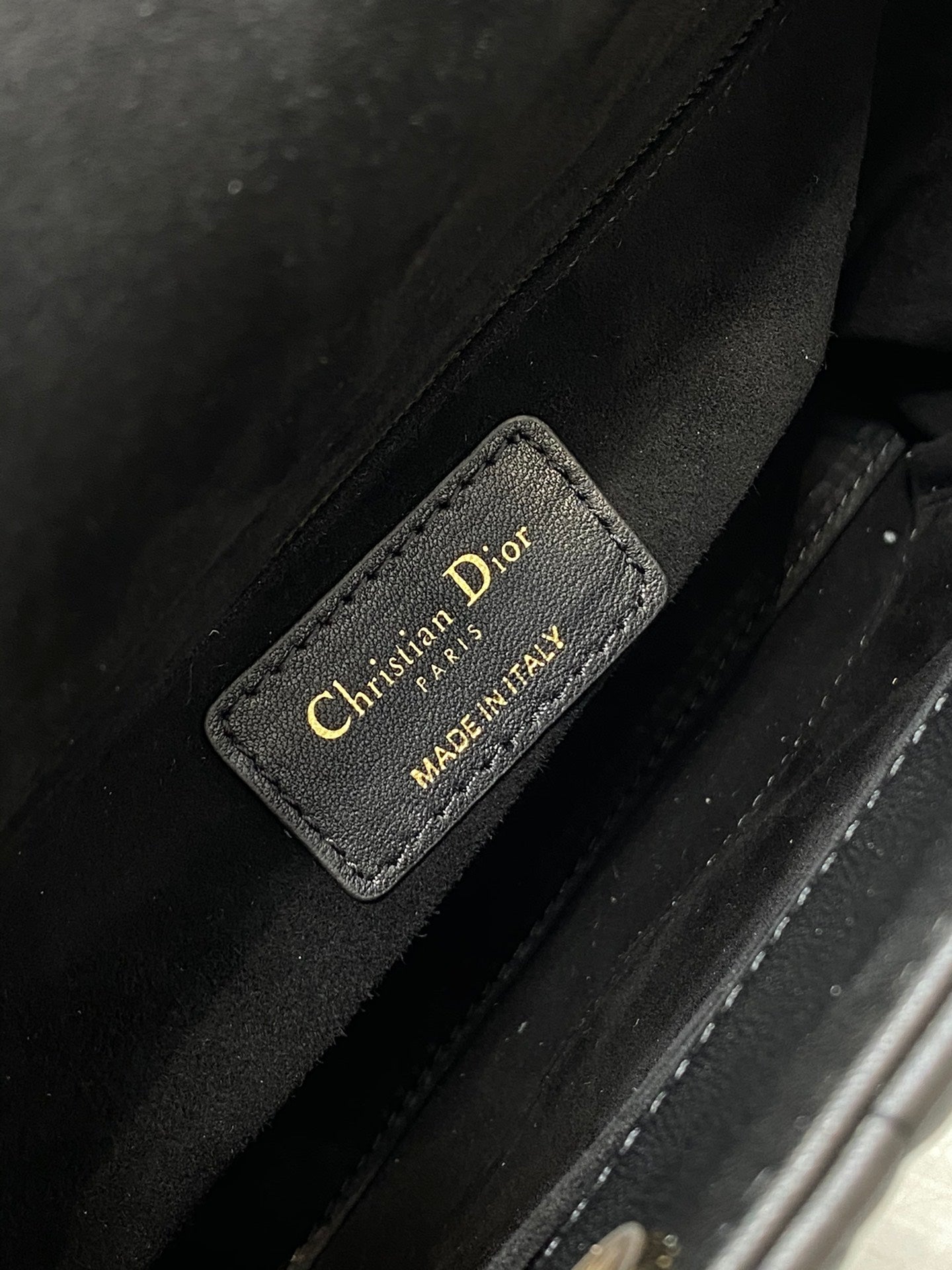Dior Black Quilted Leather Top Handle Bag with Crossbody Strap