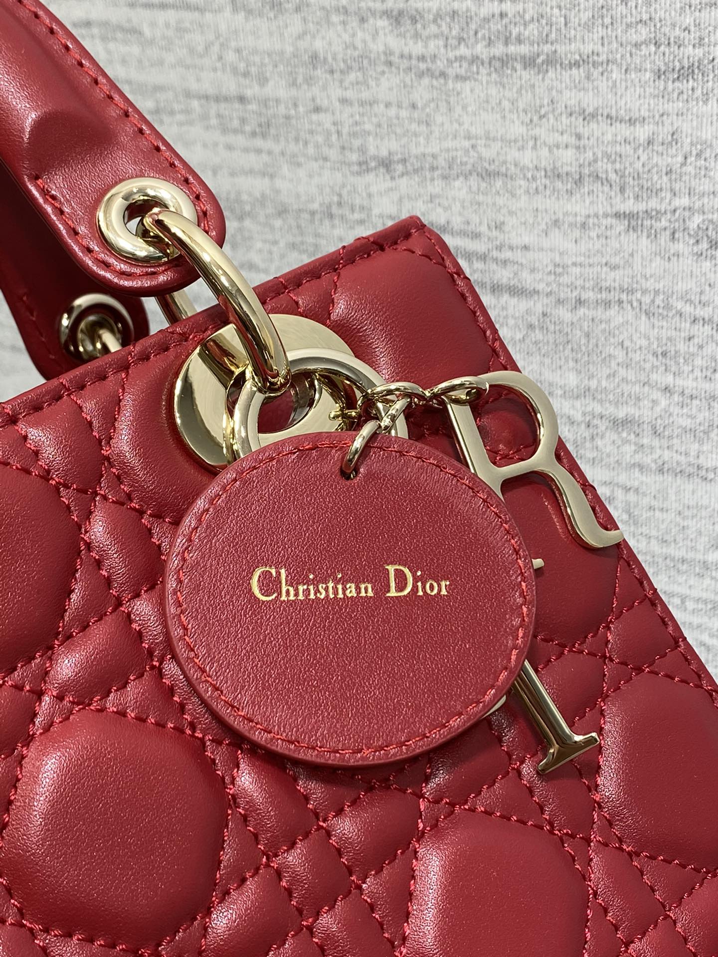 Lady Dior My ABCDior Bag - Red Cannage Lambskin Small Handbag