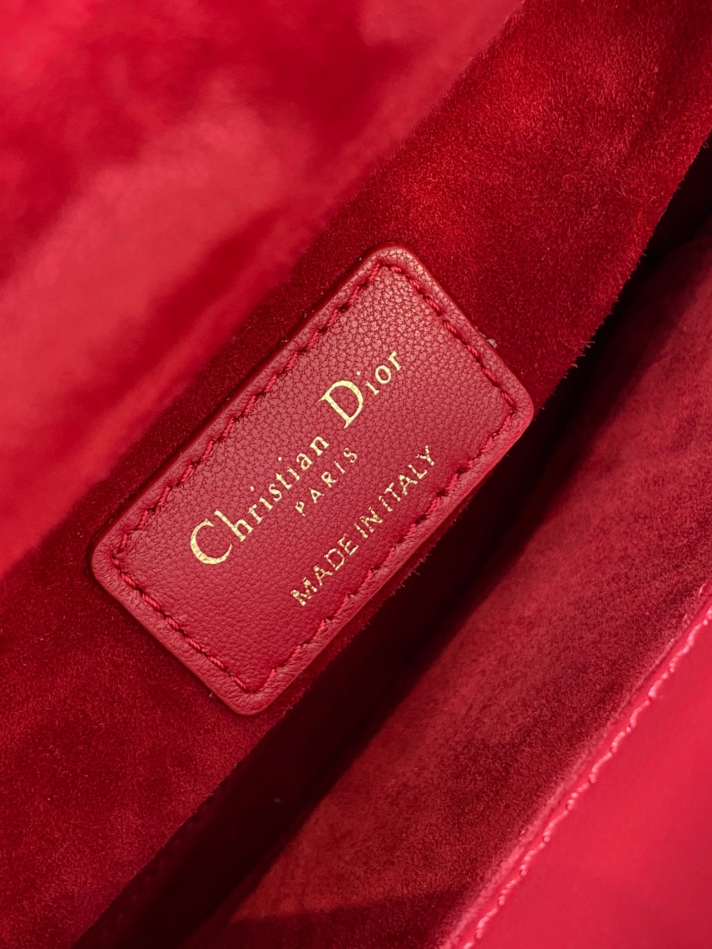 Dior Classic Red Quilted Leather Handbag with Detachable Strap