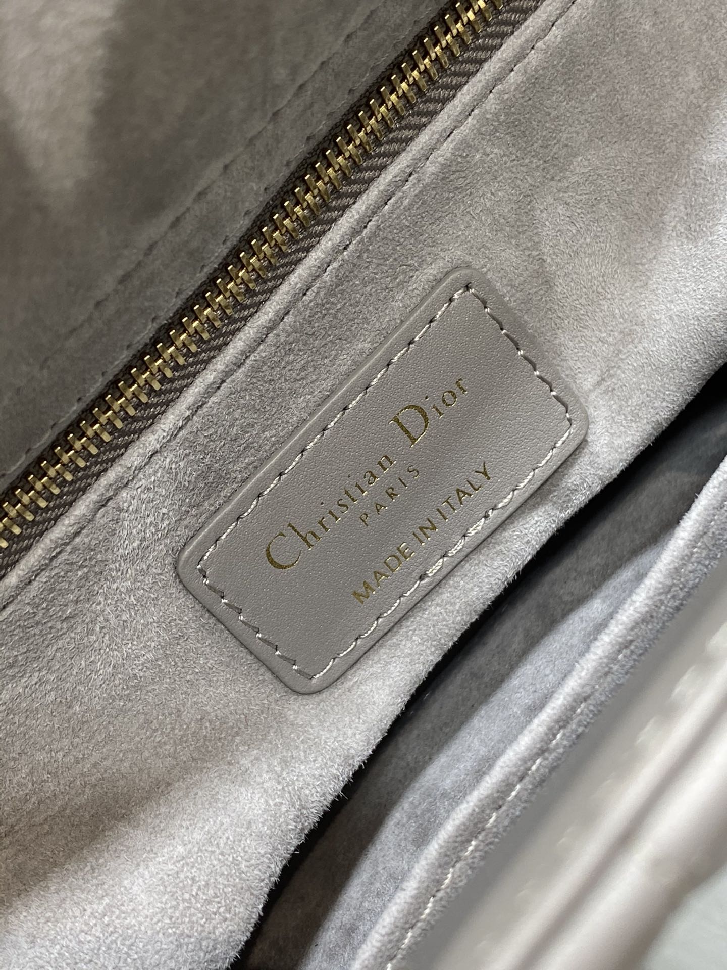 Dior Classic Grey Quilted Leather Top Handle Bag with Shoulder Strap