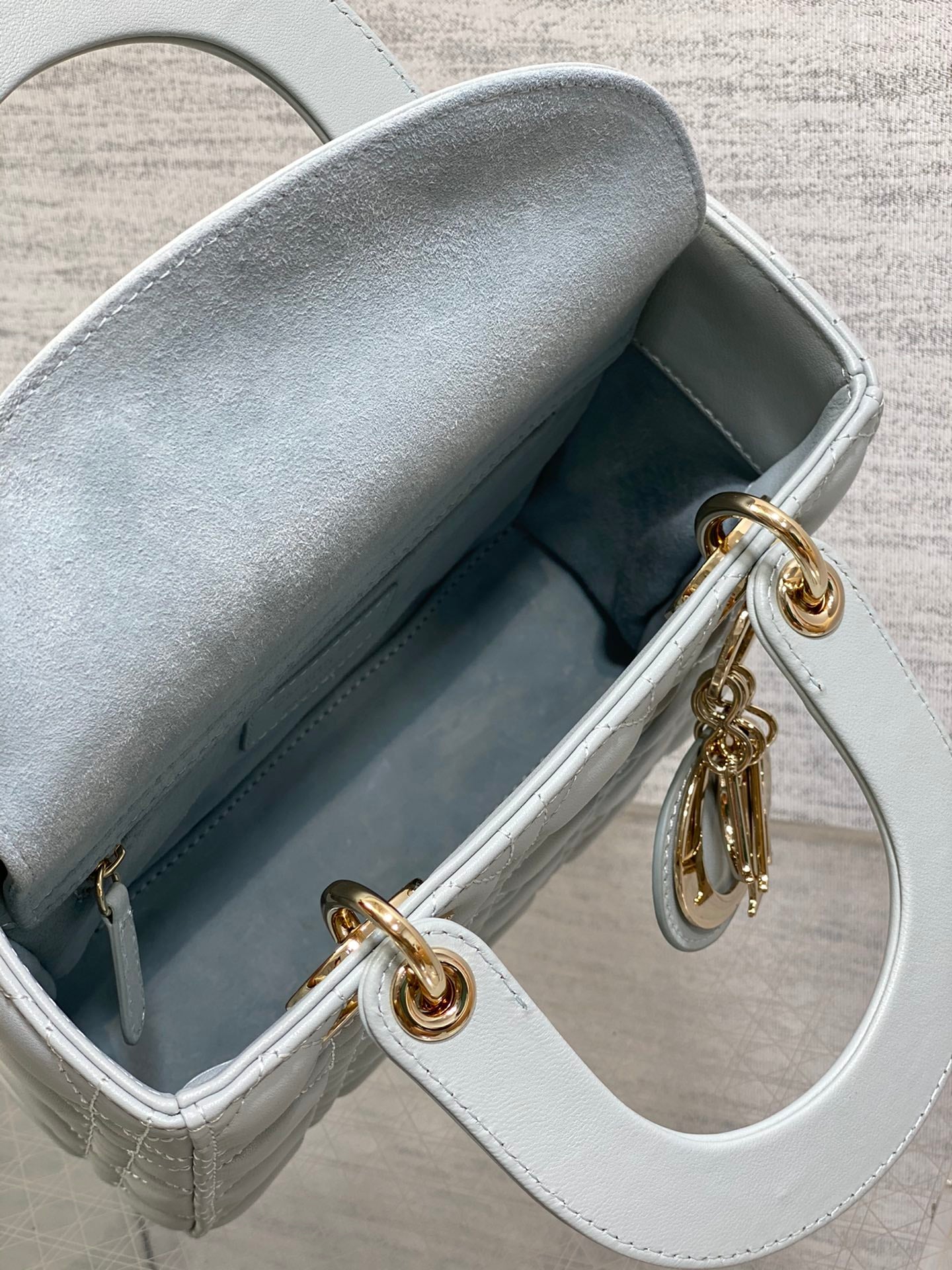 Lady Dior My ABCDior Small Bag - Light Blue Quilted Lambskin