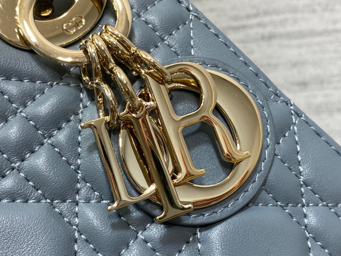 Lady Dior Mini Bag - Cloud Blue Cannage Lambskin with Gold Hardware