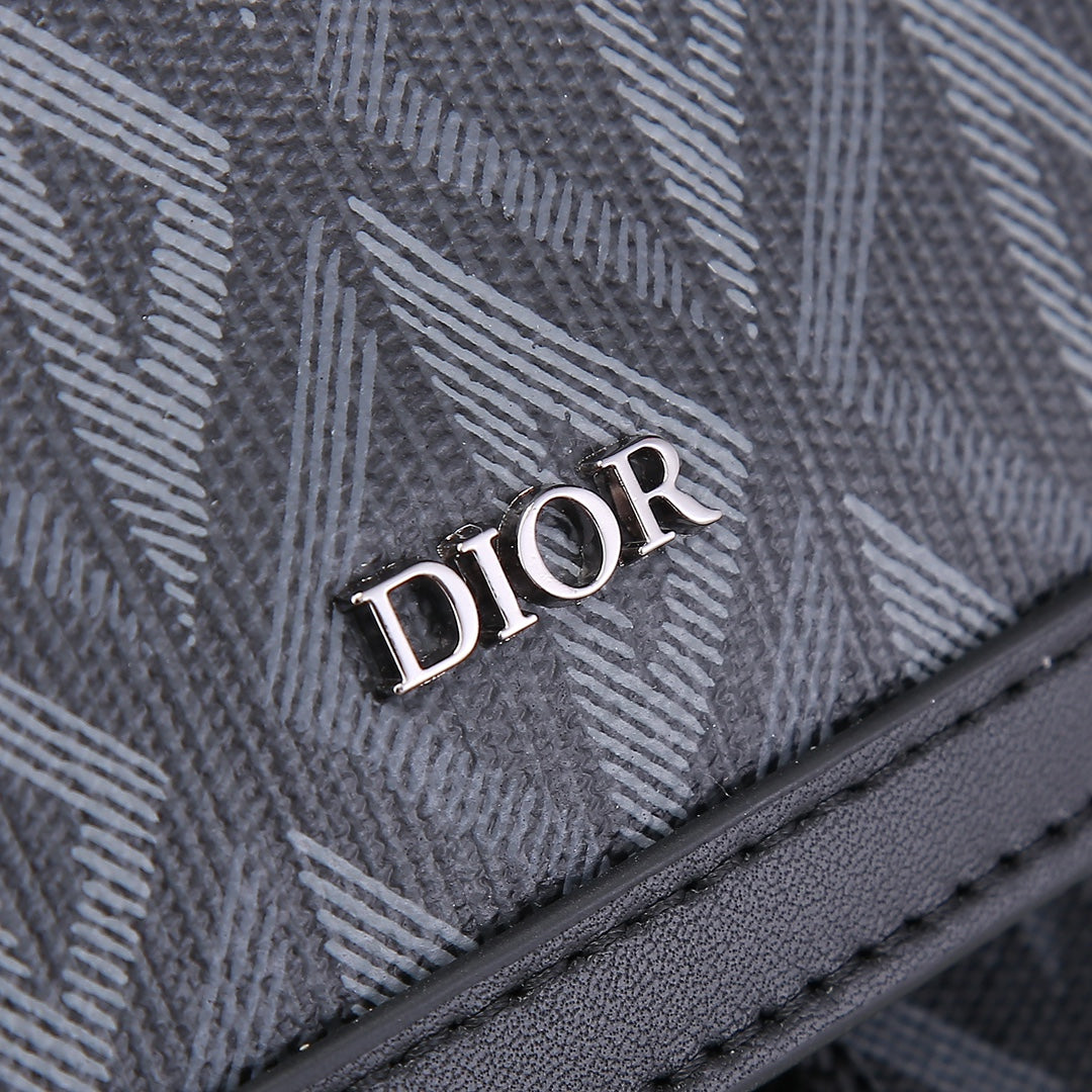 Grey Geometric Diamond Pattern Multi-Pocket Backpack for Men and Women