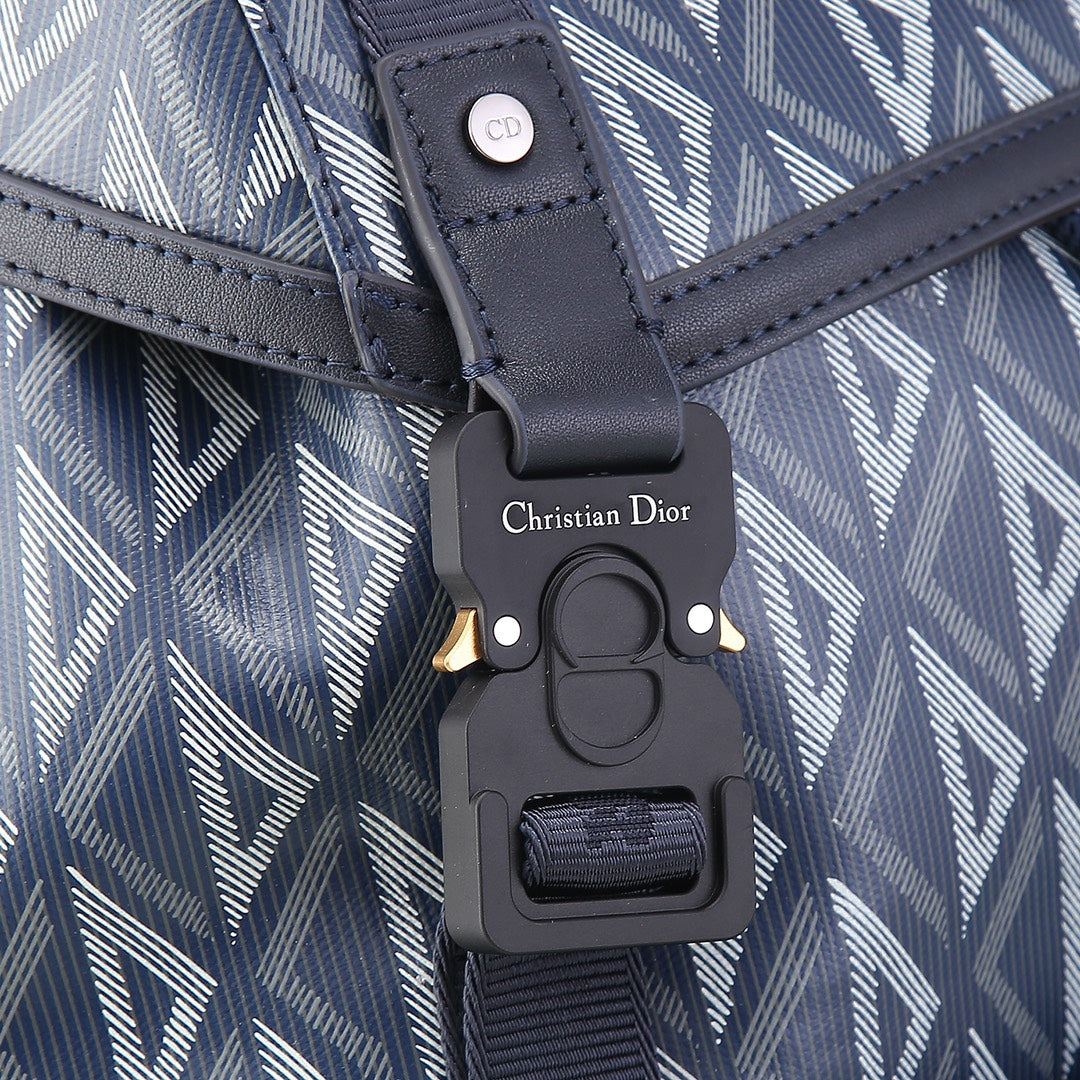 Dior Modern Geometric Pattern Backpack with Buckle Straps and Drawstring