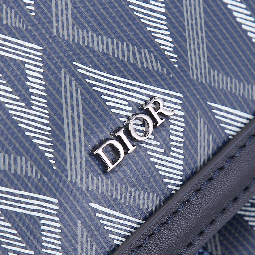 Dior Modern Geometric Pattern Backpack with Buckle Straps and Drawstring