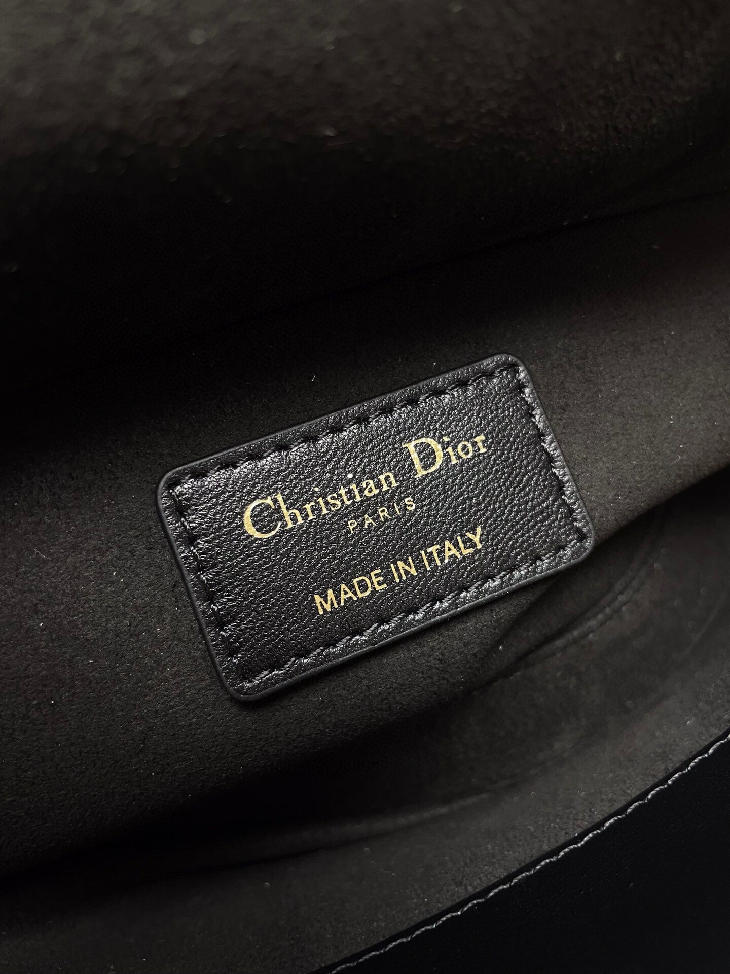 Dior Black Quilted Leather Top Handle Handbag with Gold Chain Strap