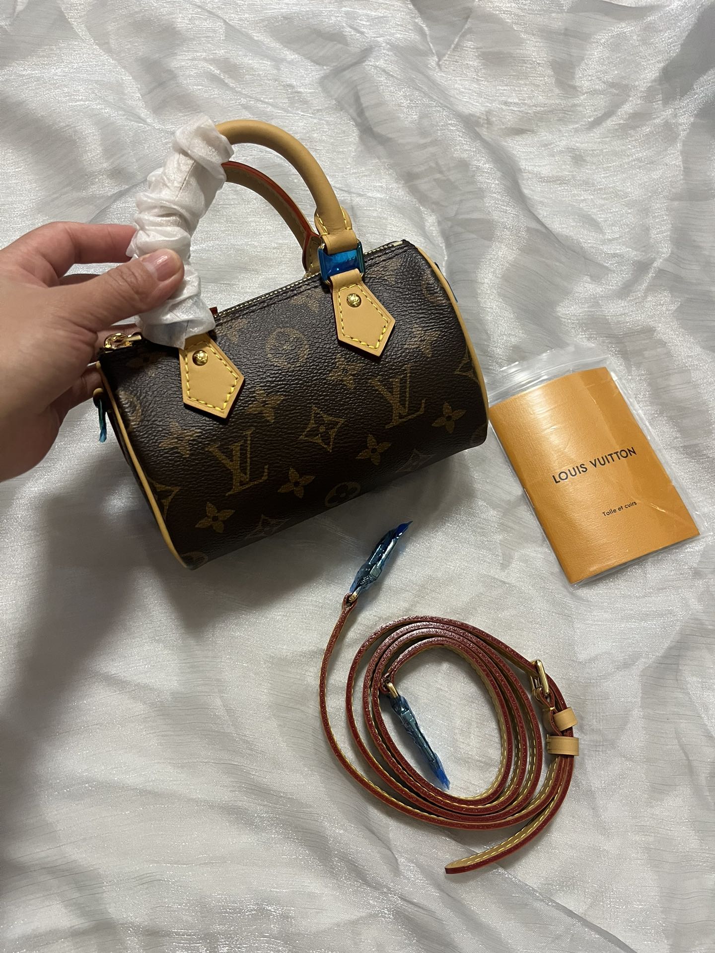 Louis Vuitton Classic Monogram Mini Crossbody Duffle Bag with Leather Trim