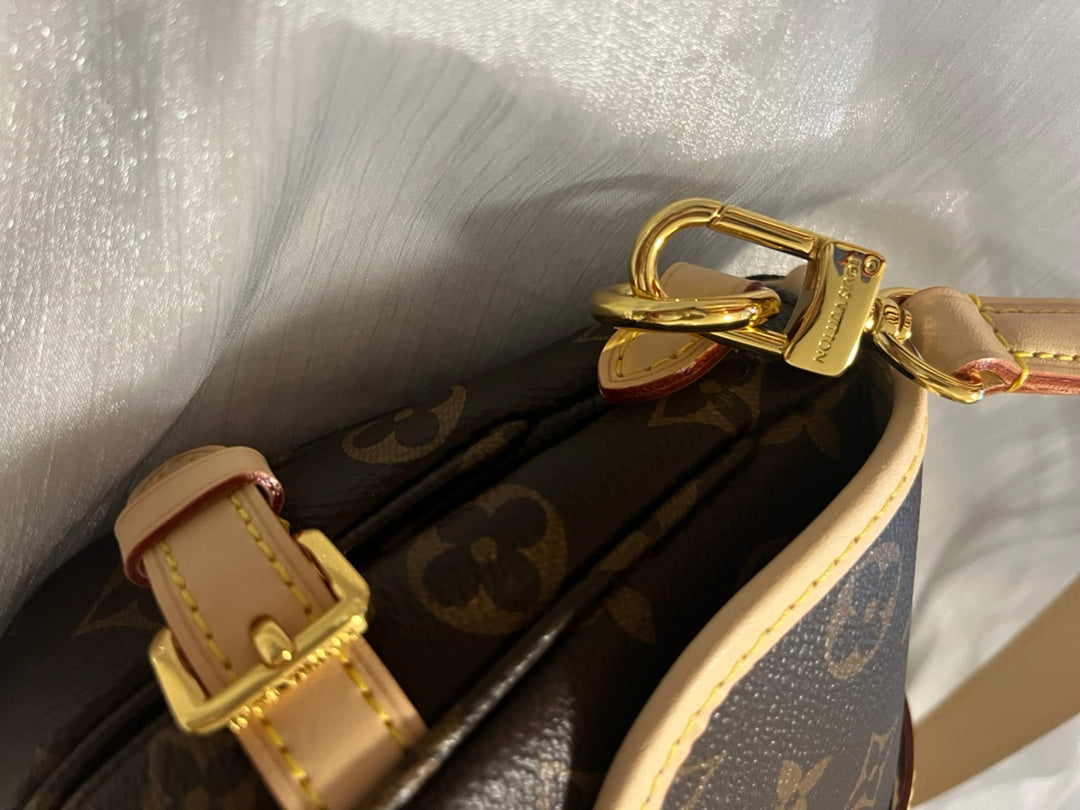 Louis Vuitton Classic Monogram Canvas Shoulder Crossbody Bag with Buckle