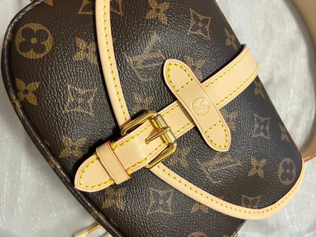 Louis Vuitton Classic Monogram Canvas Shoulder Crossbody Bag with Buckle
