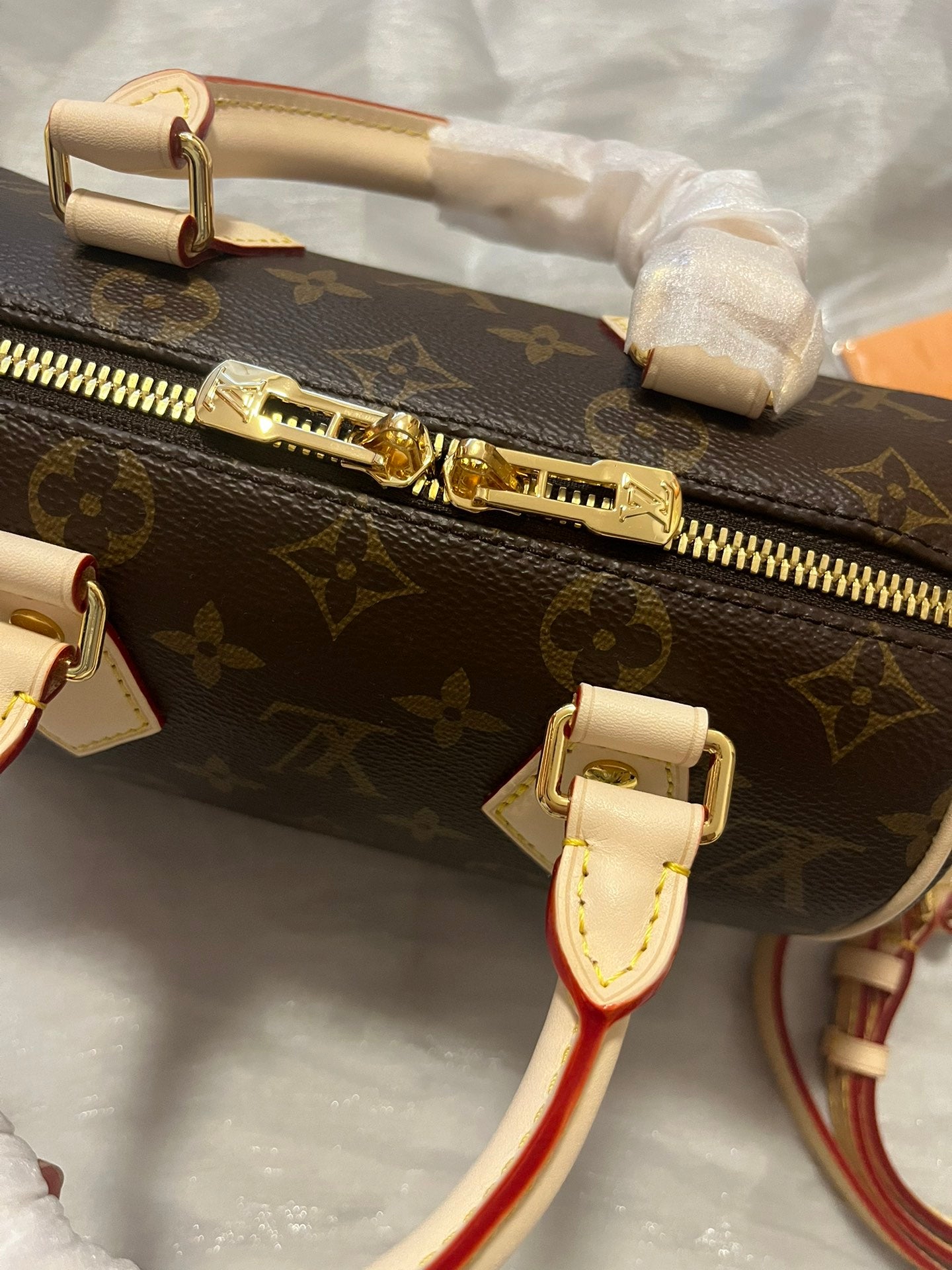 Louis Vuitton Classic Monogram Print Mini Crossbody Duffle Bag with Top Handle