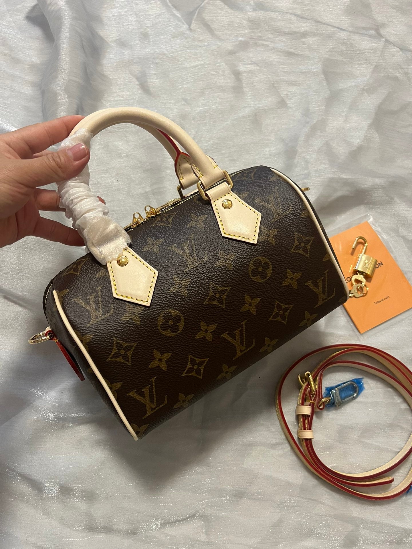 Louis Vuitton Classic Monogram Print Mini Crossbody Duffle Bag with Top Handle