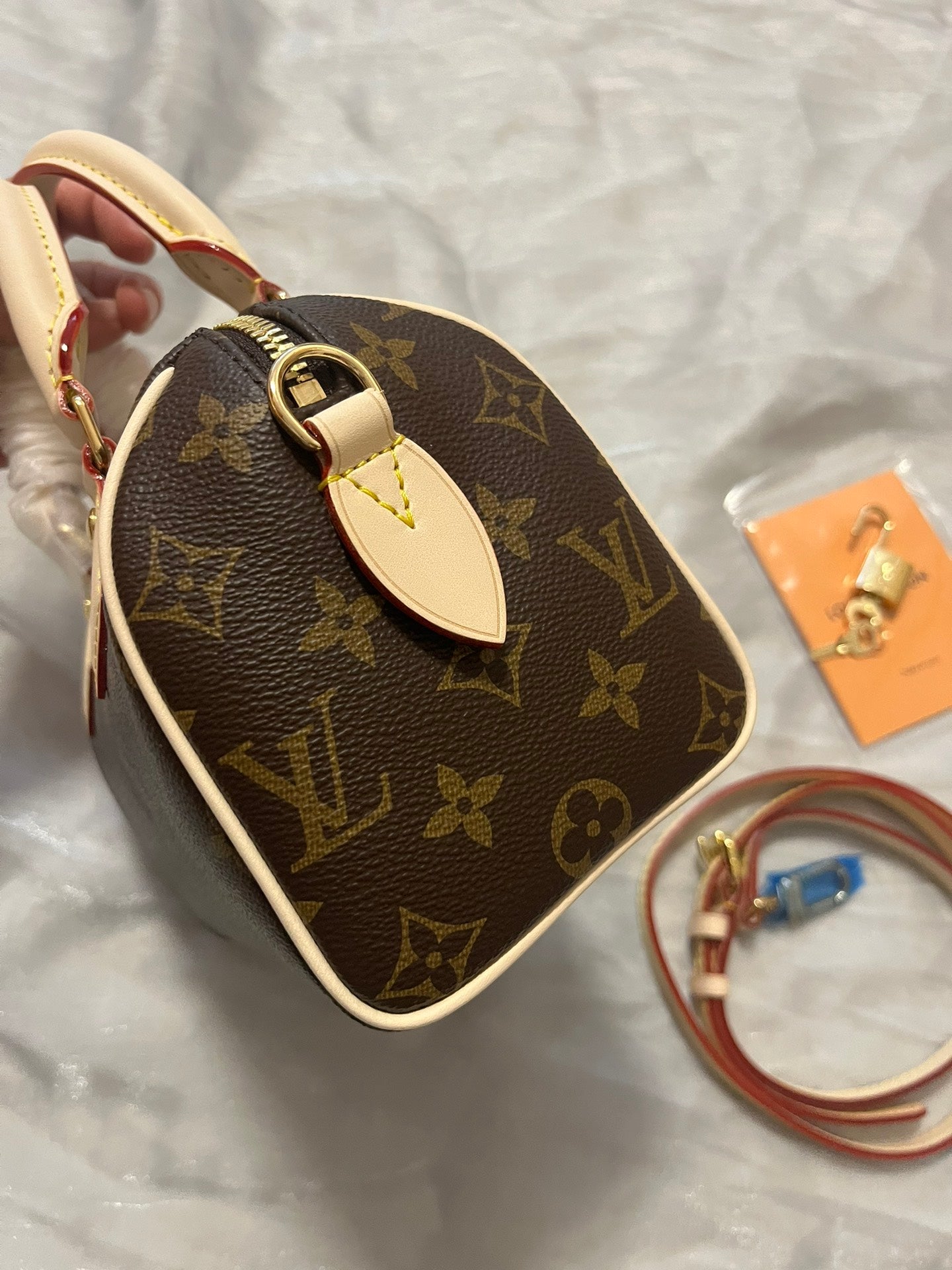 Louis Vuitton Classic Monogram Print Mini Crossbody Duffle Bag with Top Handle