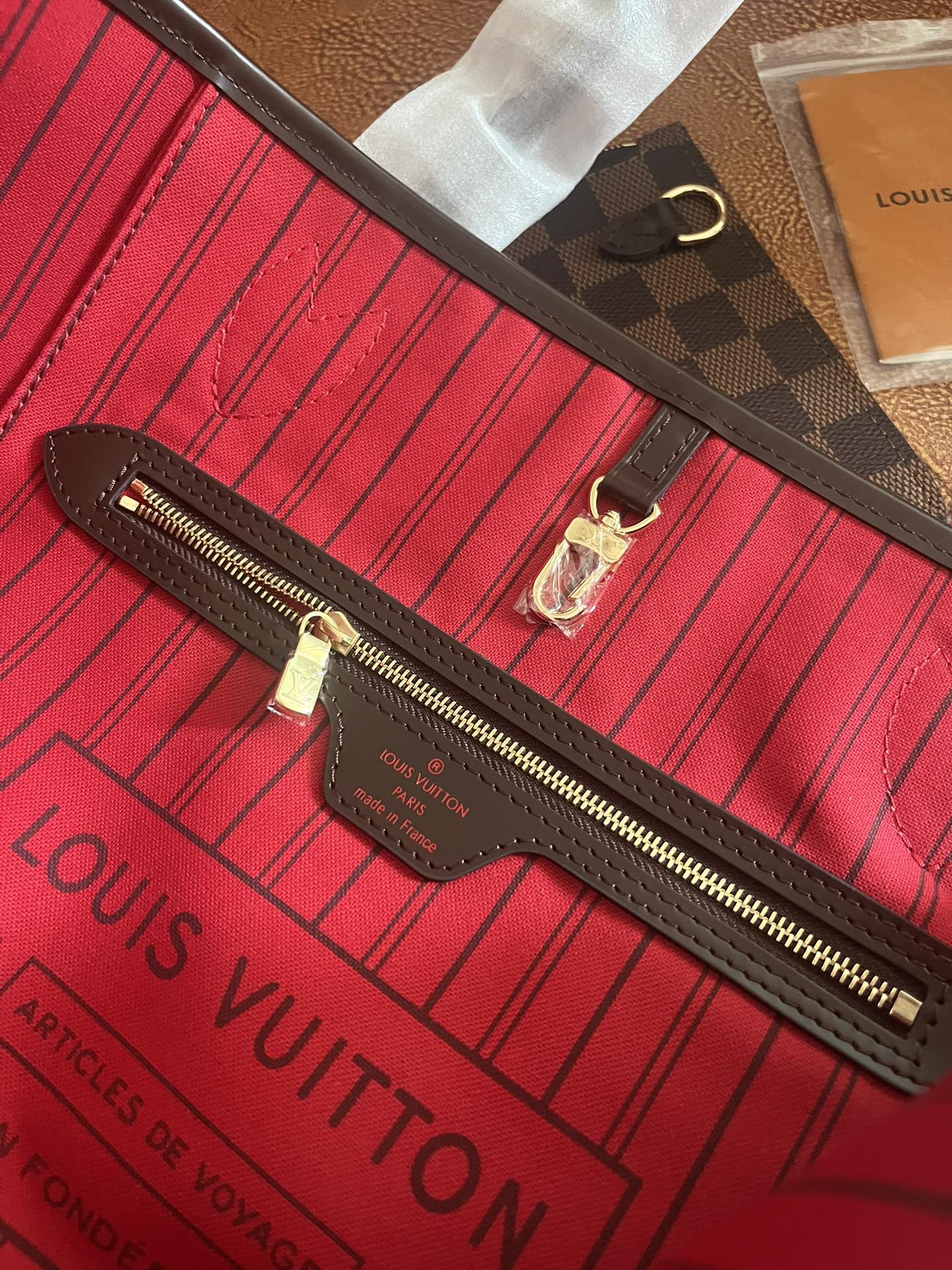 Louis Vuitton Classic Brown Checkerboard Tote Bag Women Large Shoulder Purse