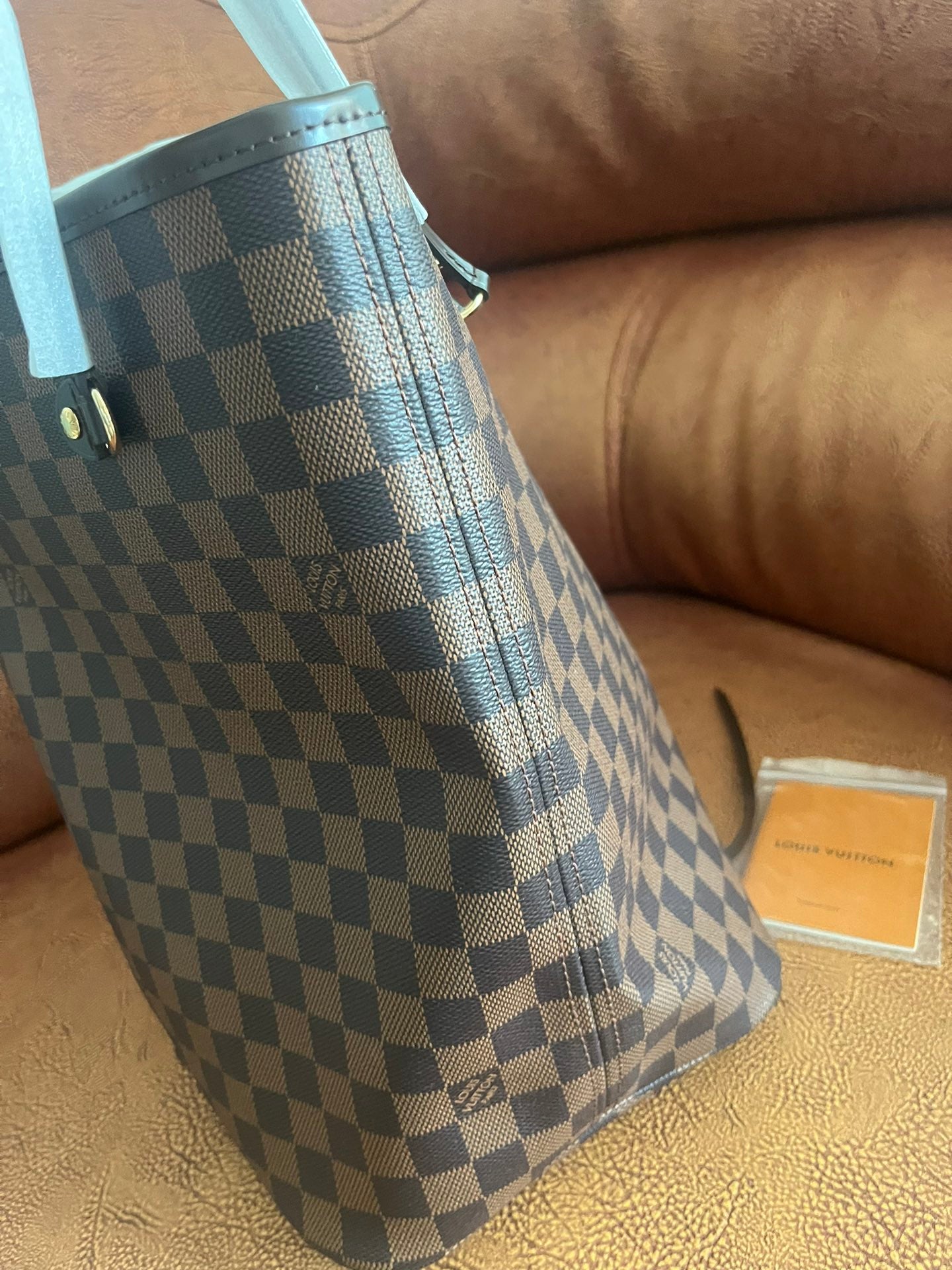 Louis Vuitton Classic Brown Checkerboard Tote Bag Women Large Shoulder Purse